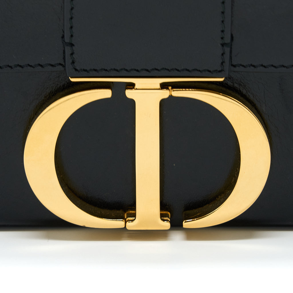 DIOR 30 MONTAIGNE MINI BOX BAG LAMBSKIN BLACK GHW