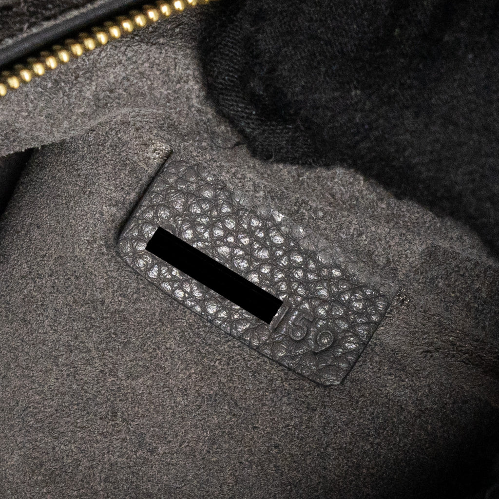 CELINE SANGLE BUCKET BAG GRAINED CALFSKIN GREY GHW