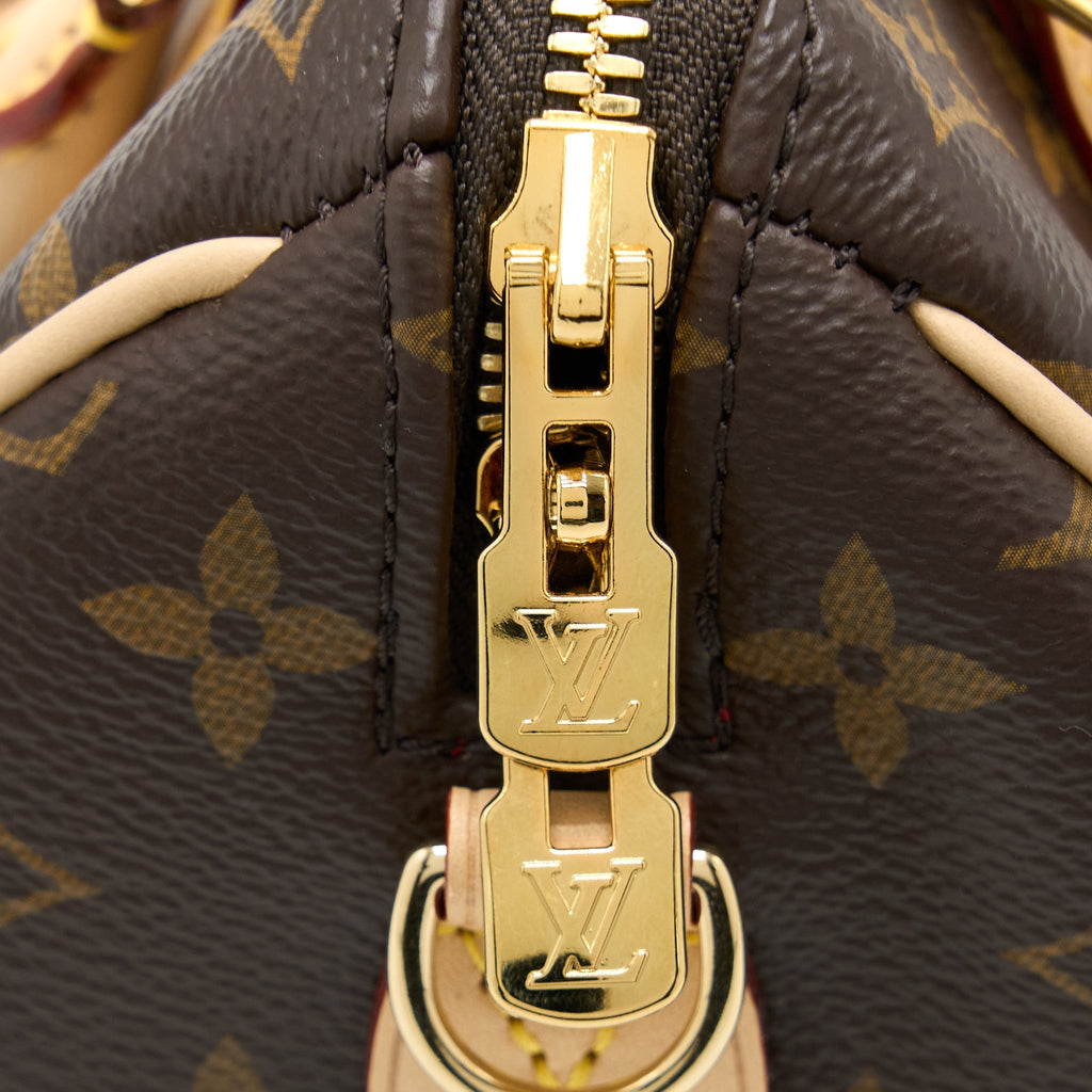 LOUIS VUITTON SPEEDY BANDOULIERE 20 MONOGRAM CANVAS BLACK STRAP GHW (NEW VERSION)