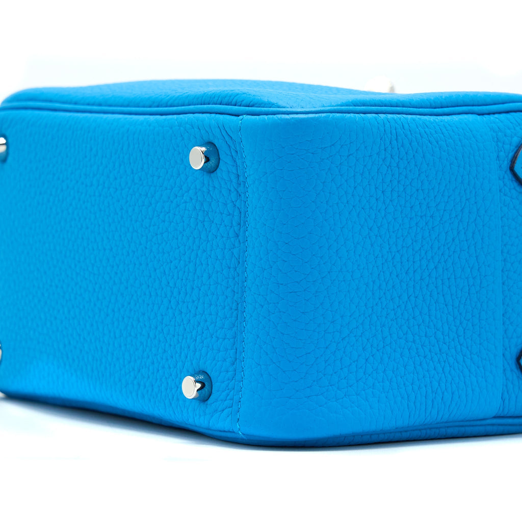 HERMES MINI LINDY CLEMENCE BLUE SHW