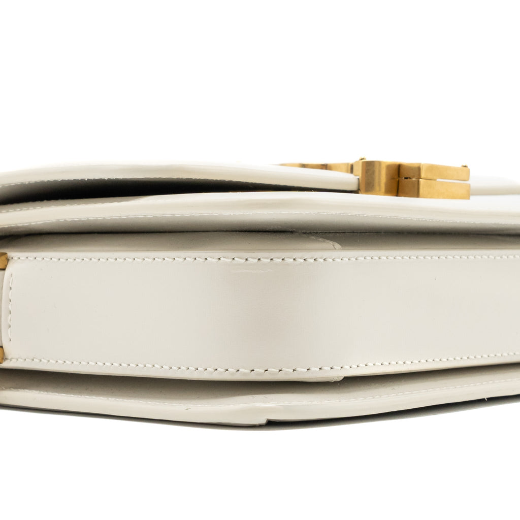SAINT LAURENT/YSL SMALL SOLFERINO SATCHEL CROSSBODY BAG WHITE GHW