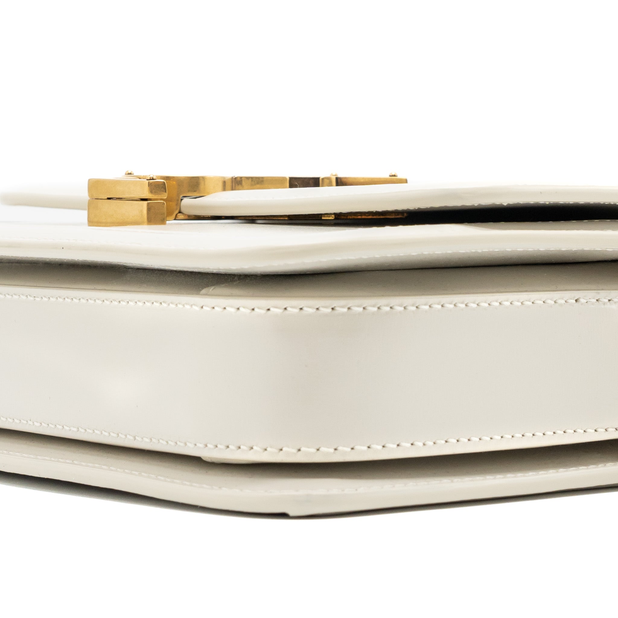 SAINT LAURENT/YSL SMALL SOLFERINO SATCHEL CROSSBODY BAG WHITE GHW