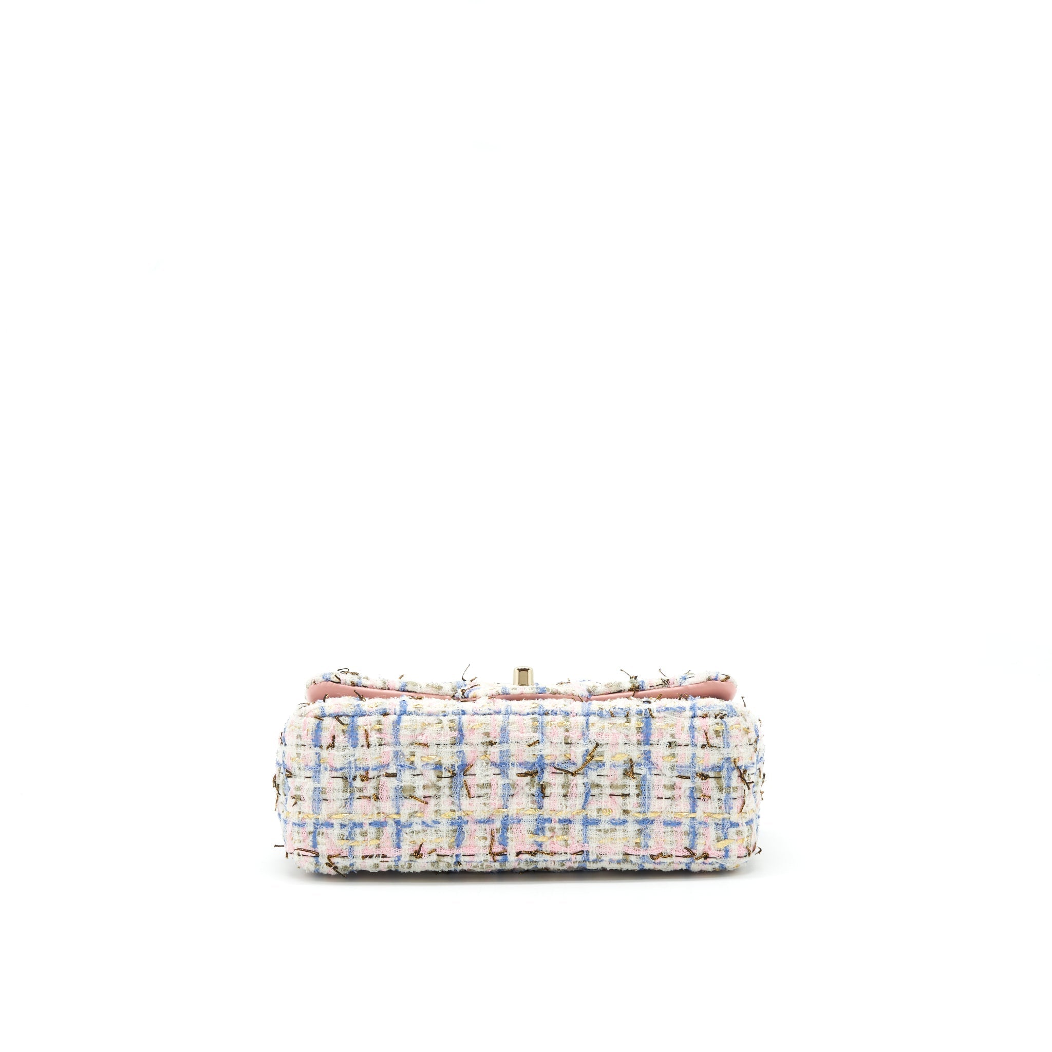 CHANEL MINI RECTANGULAR FLAP BAG TWEED MULTICOLOUR LGHW