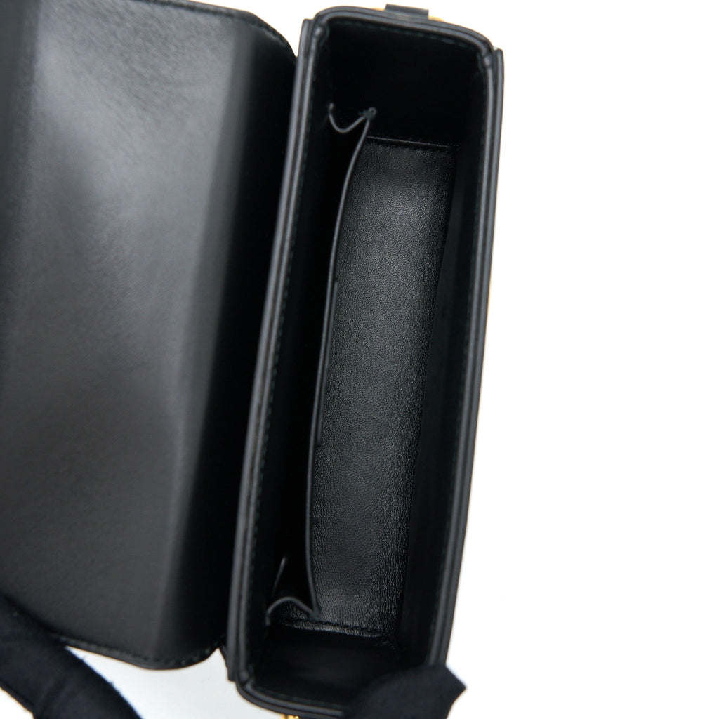 DIOR 30 MONTAIGNE MINI BOX BAG LAMBSKIN BLACK GHW