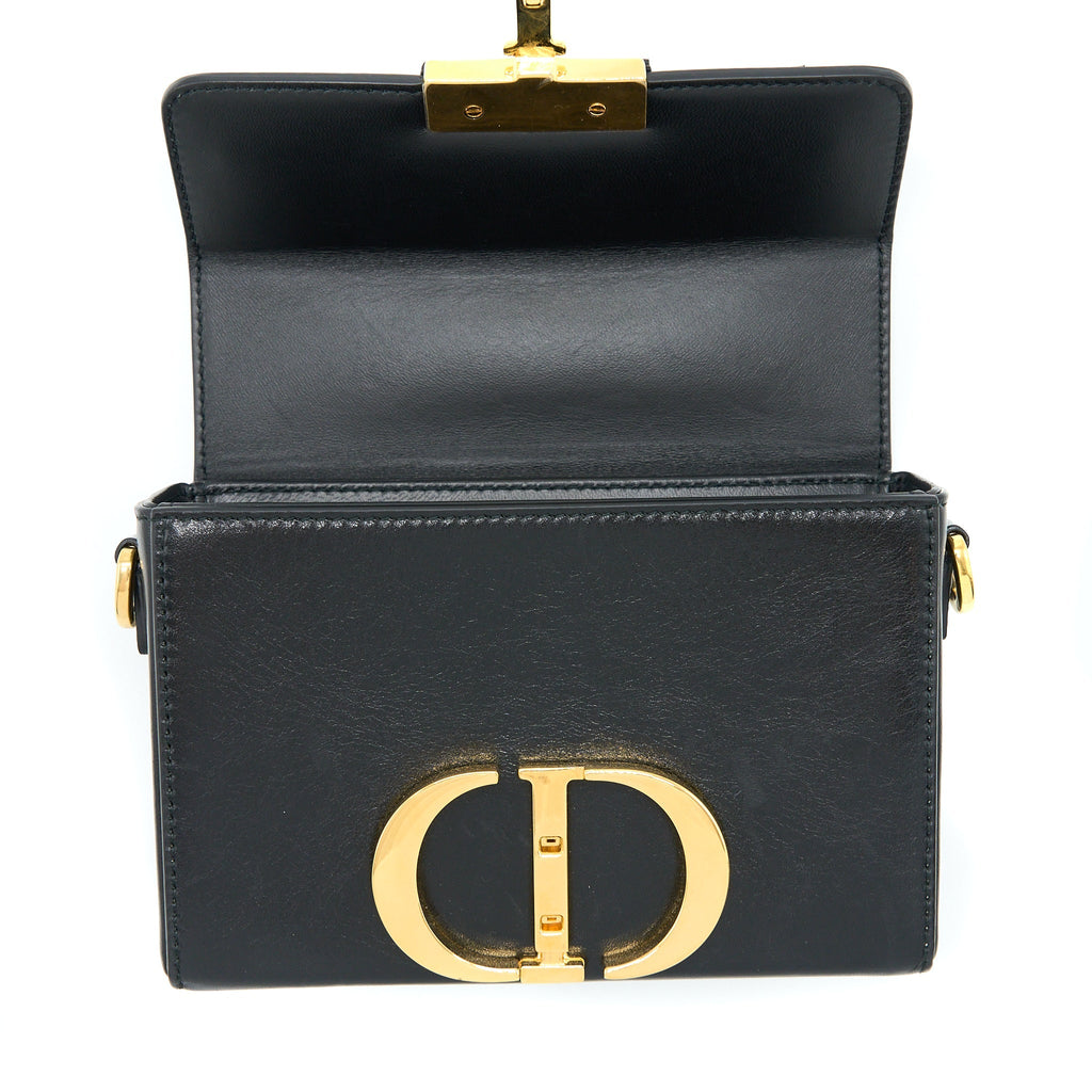 DIOR 30 MONTAIGNE MINI BOX BAG LAMBSKIN BLACK GHW