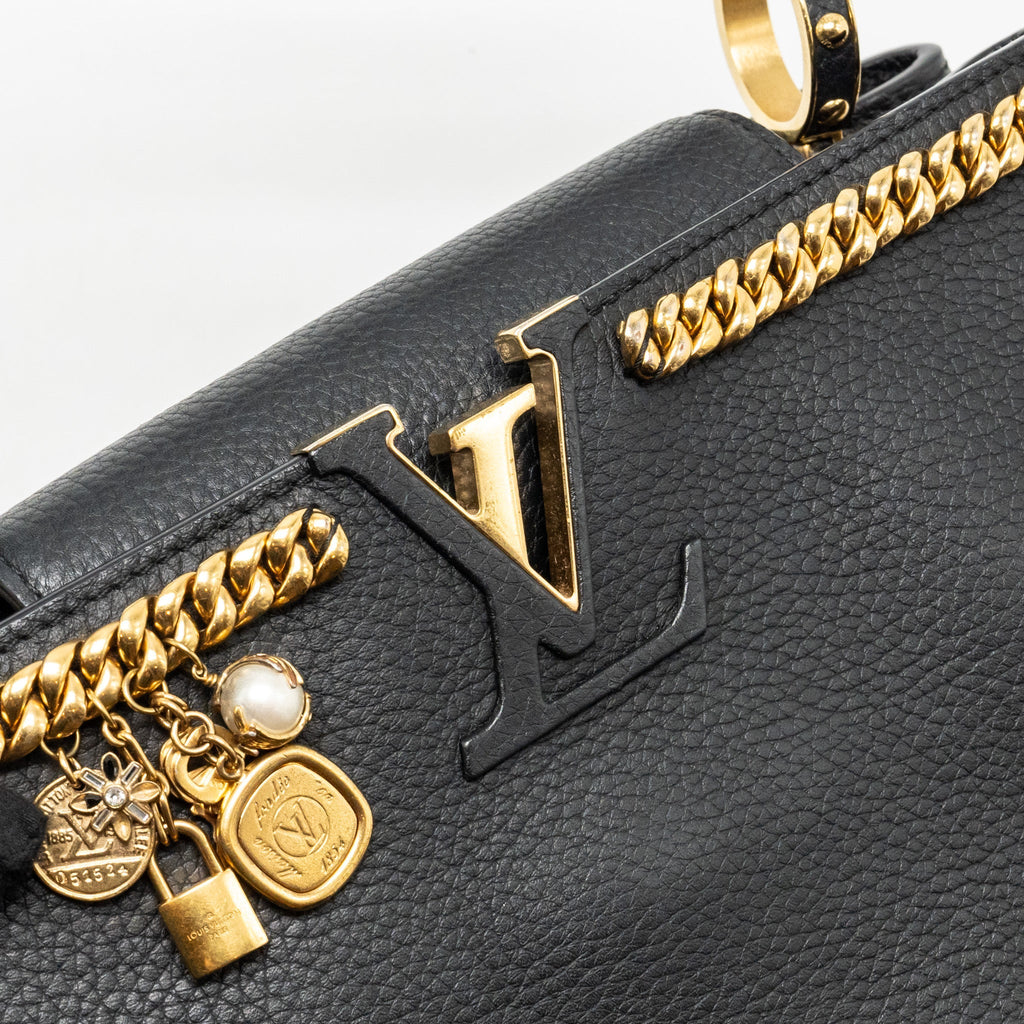 LOUIS VUITTON CAPUCINES MM CALFSKIN BLACK GHW