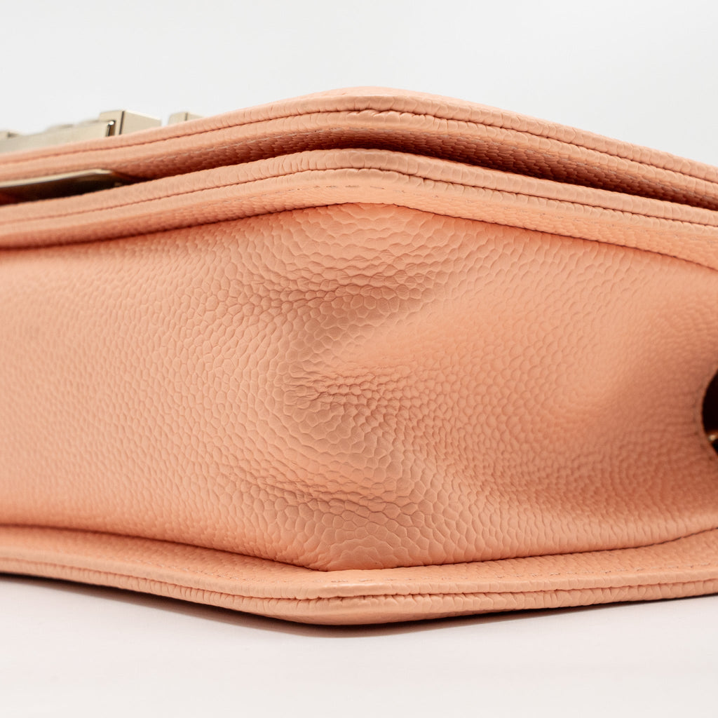 CHANEL SMALL BOY BAG CAVIAR LIGHT PINK LGHW