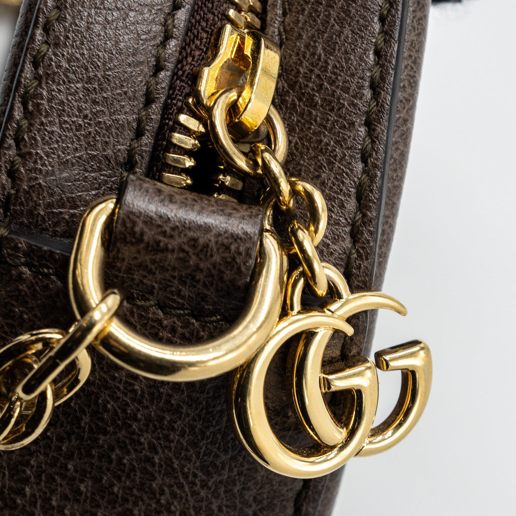 GUCCI MINI OPHIDIA GG ROUND SHOULDER BAG GG SUPREME CANVAS GHW