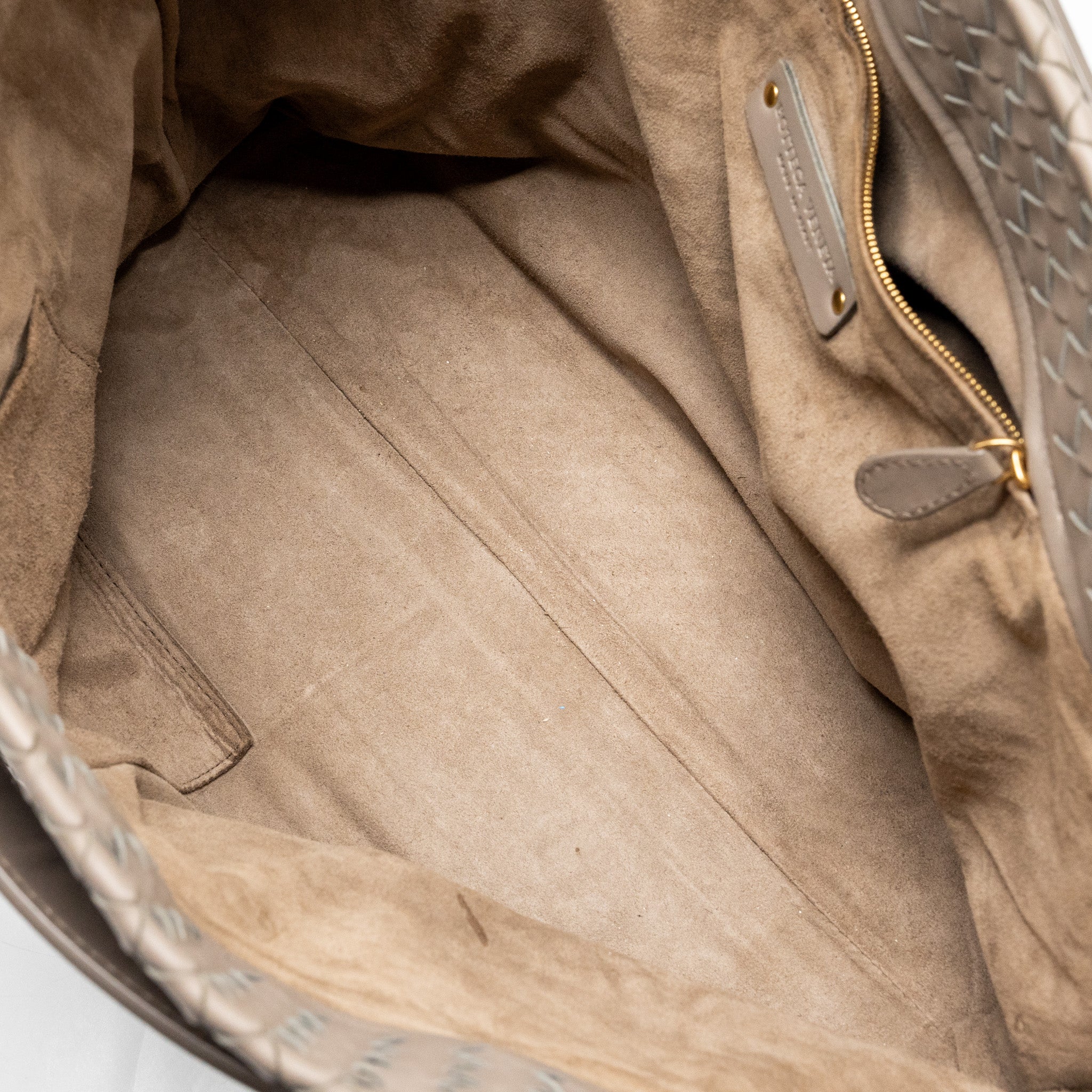 BOTTEGA VENETA TOTE BAG LAMBSKIN GREY GHW