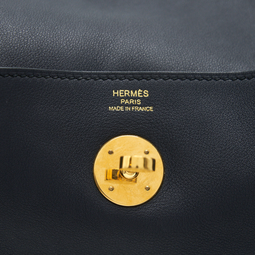 HERMES LINDY 26 SWIFT NAVY AND ORANGE GHW