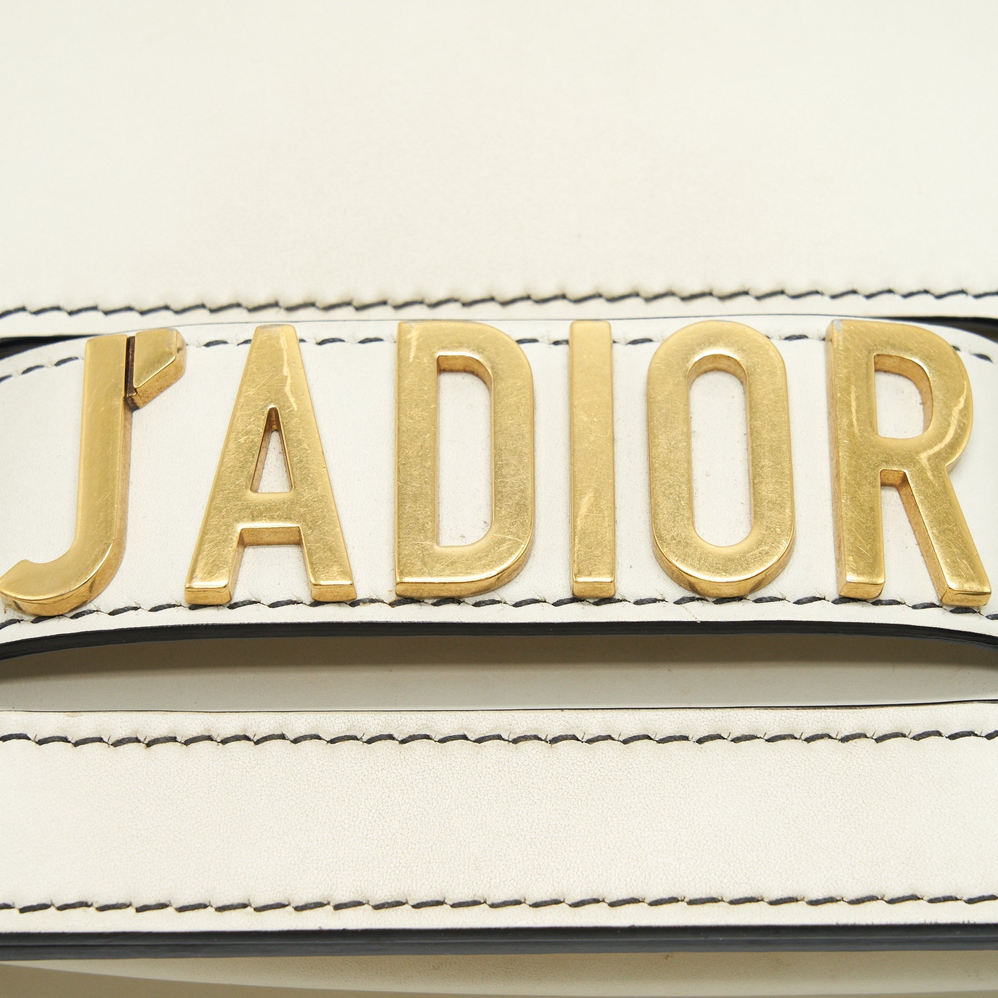 DIOR J'ADIOR MEDIUM FLAP BAG WITH CHAIN WHITE GHW