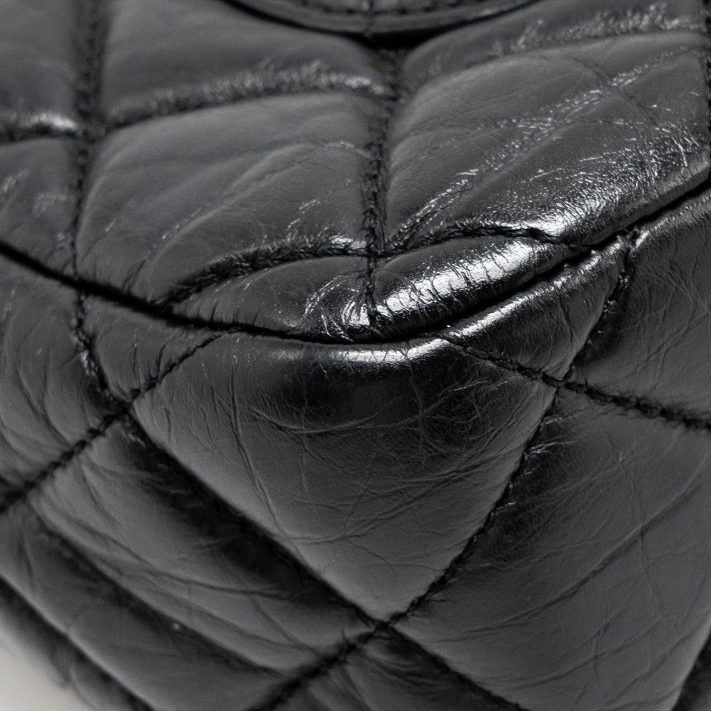 CHANEL MEDALLION QUILTED FLAP BAG AGED CALFSKIN BLACK MULTICOLOUR HARDWARE