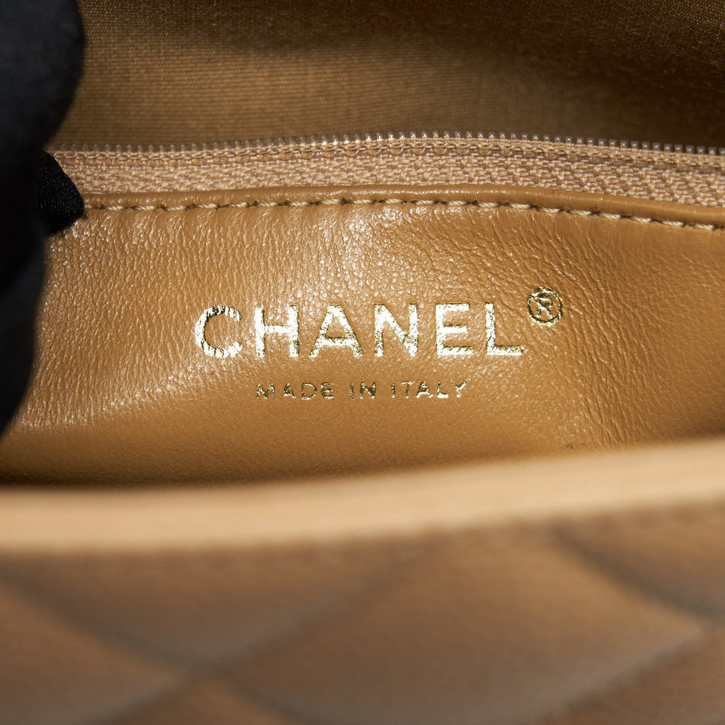 CHANEL VINTAGE MEDALLION TOTE BAG CAVIAR BEIGE GHW