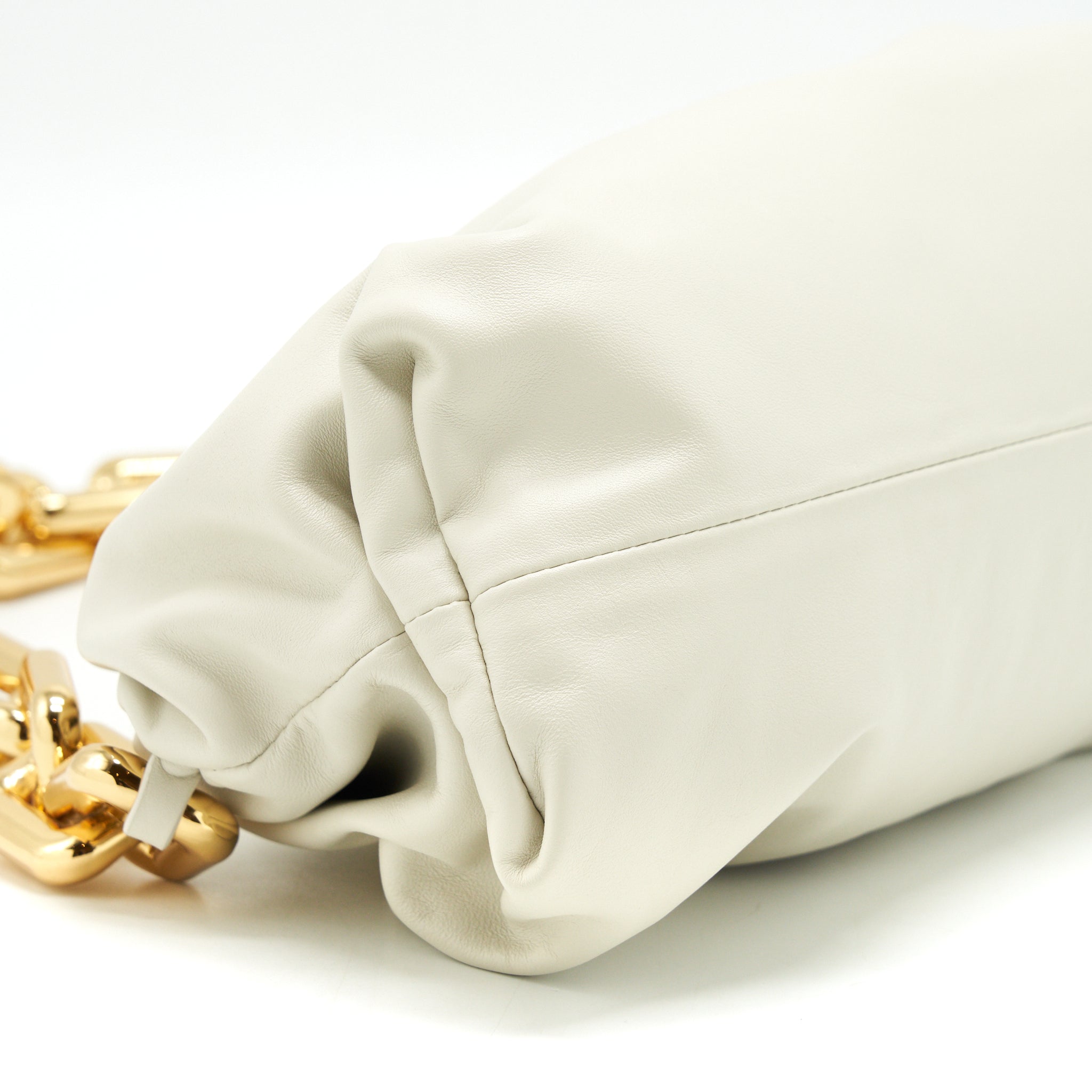 BOTTEGA VENETA CHAIN POUCH BAG WHITE GHW