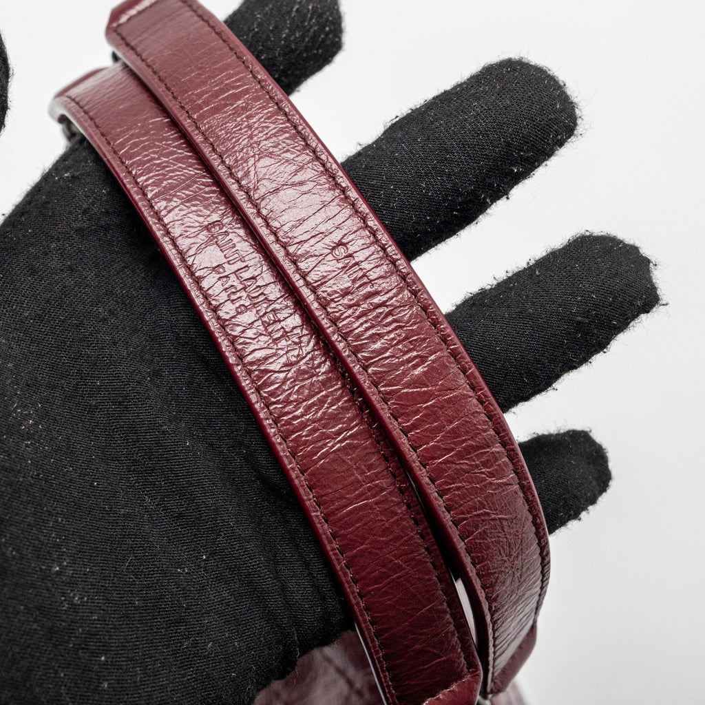 SAINT LAURENT NIKI MEDIUM LEATHER DARK RED RUTHENIUM HARDWARE