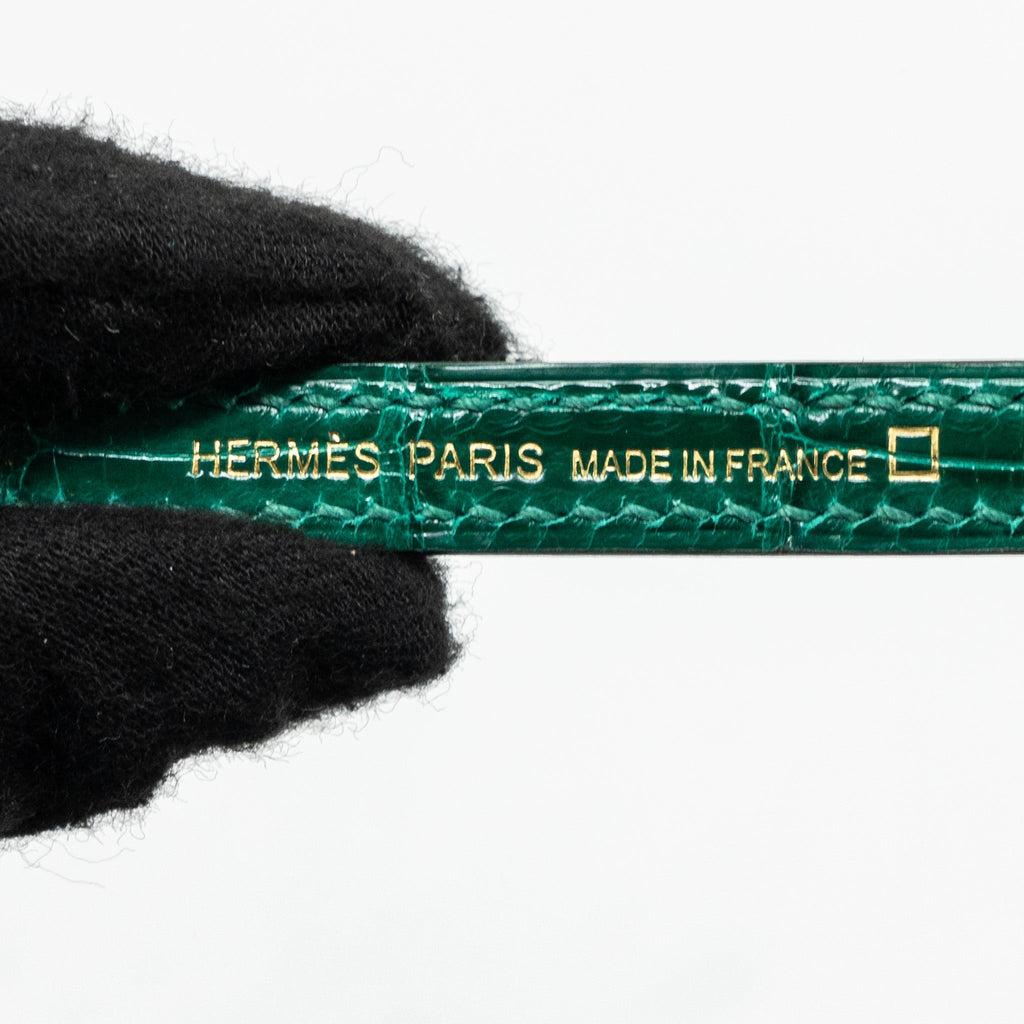 HERMES MINI KELLY II ALLIGATOR MISSISSIPPIENSIS LISSE 6Q VERT EMERAUDE GHW