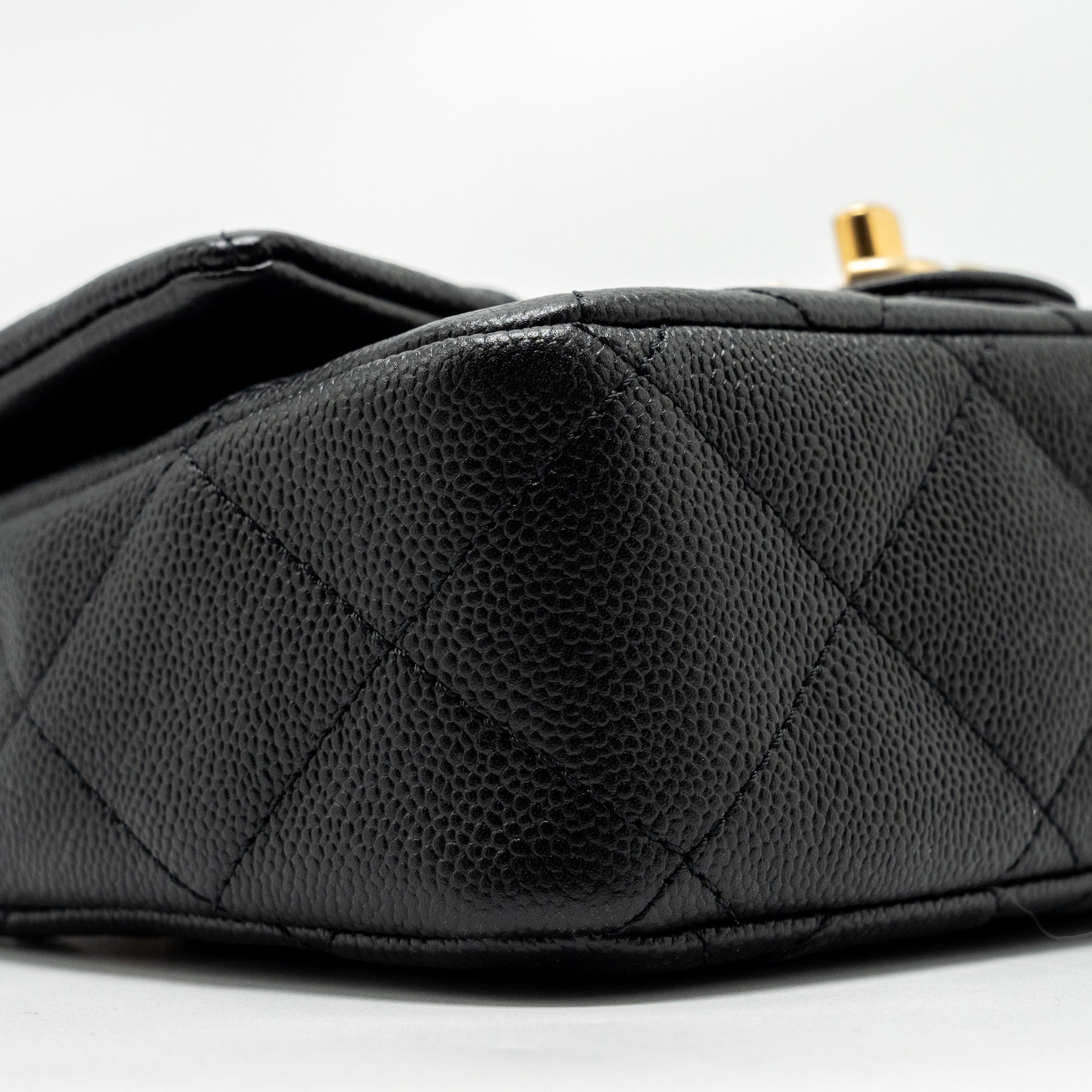 CHANEL COCO LOVE FLAP BAG WITH ADJUSTABLE CHAIN CAVIAR BLACK GHW (MICROCHIP)