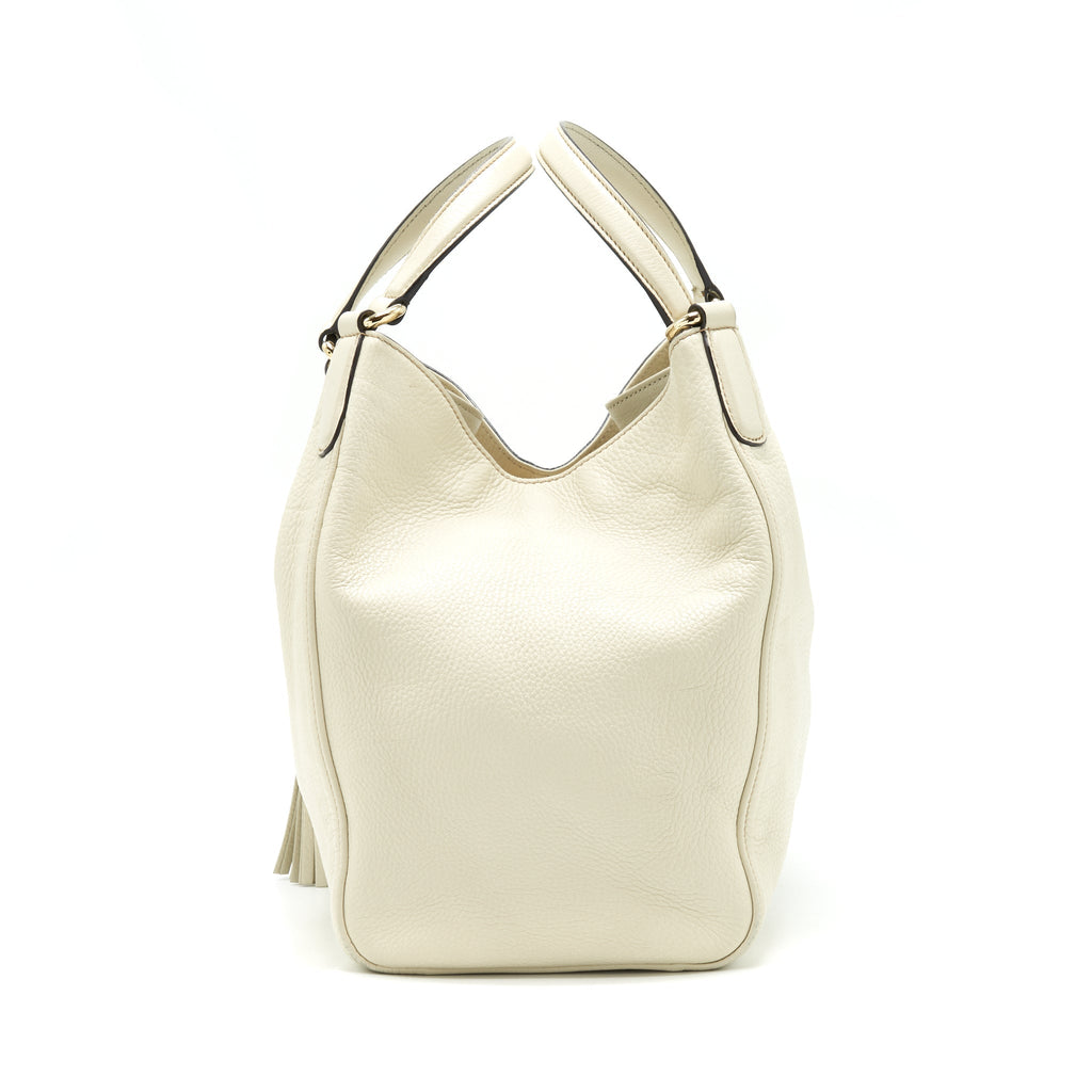 GUCCI GG DISCO TOTE BAG WHITE GHW