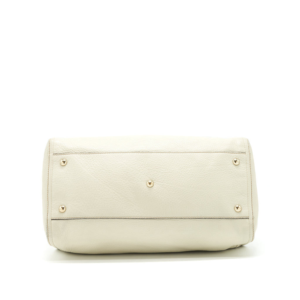 GUCCI GG DISCO TOTE BAG WHITE GHW