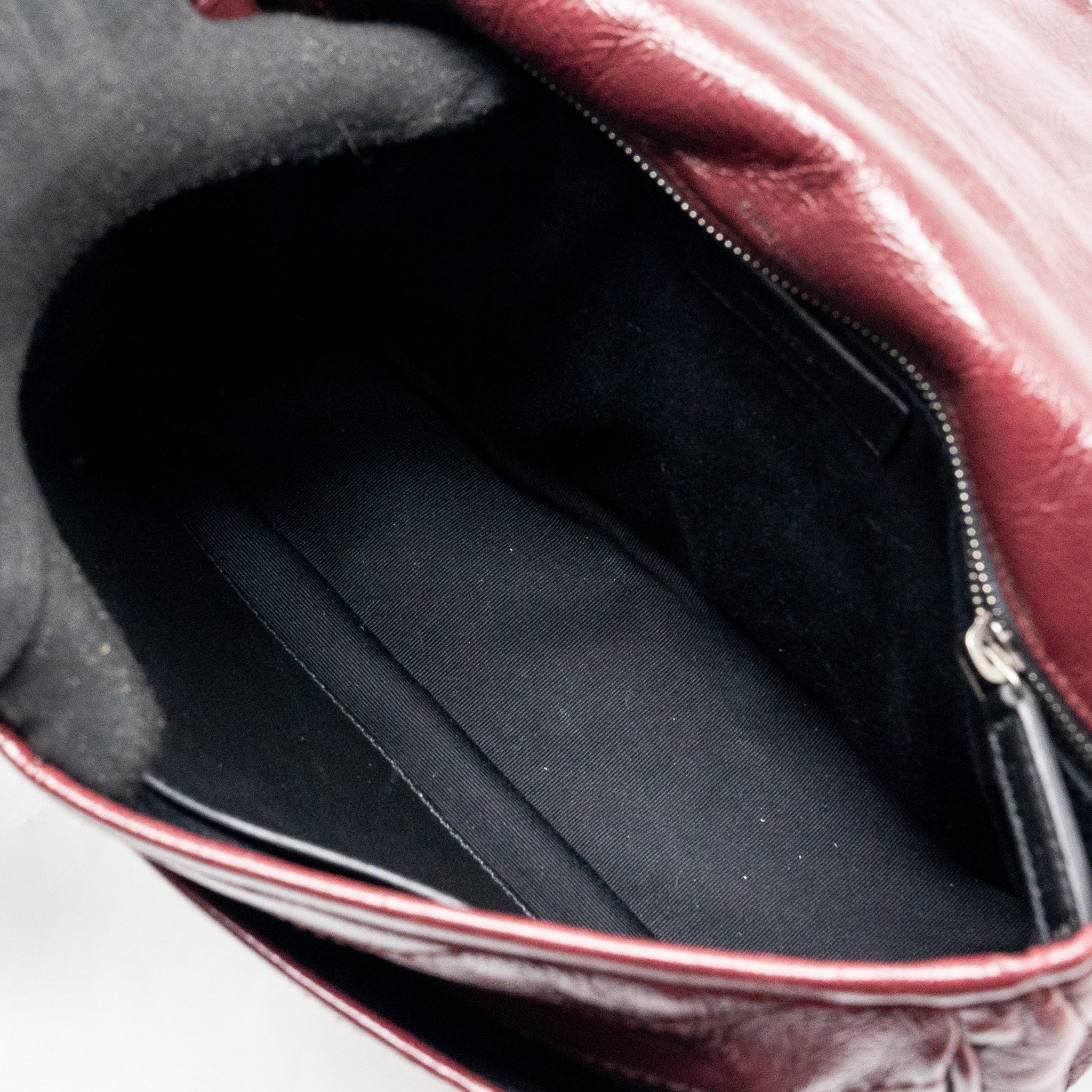 SAINT LAURENT NIKI MEDIUM LEATHER DARK RED RUTHENIUM HARDWARE