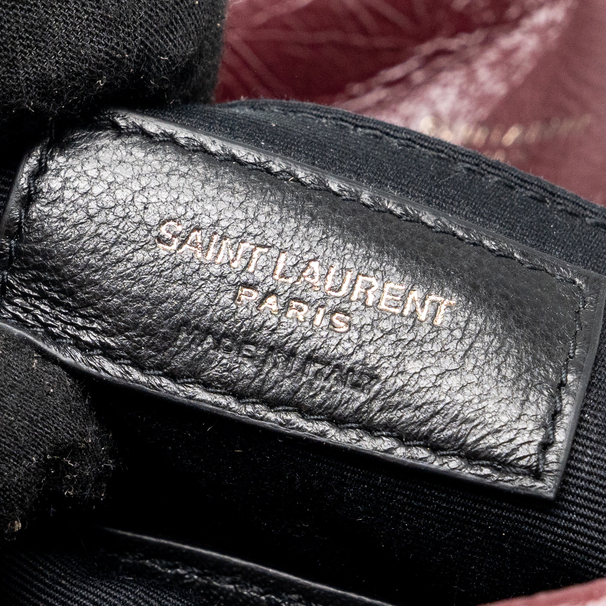 SAINT LAURENT NIKI MEDIUM LEATHER DARK RED RUTHENIUM HARDWARE