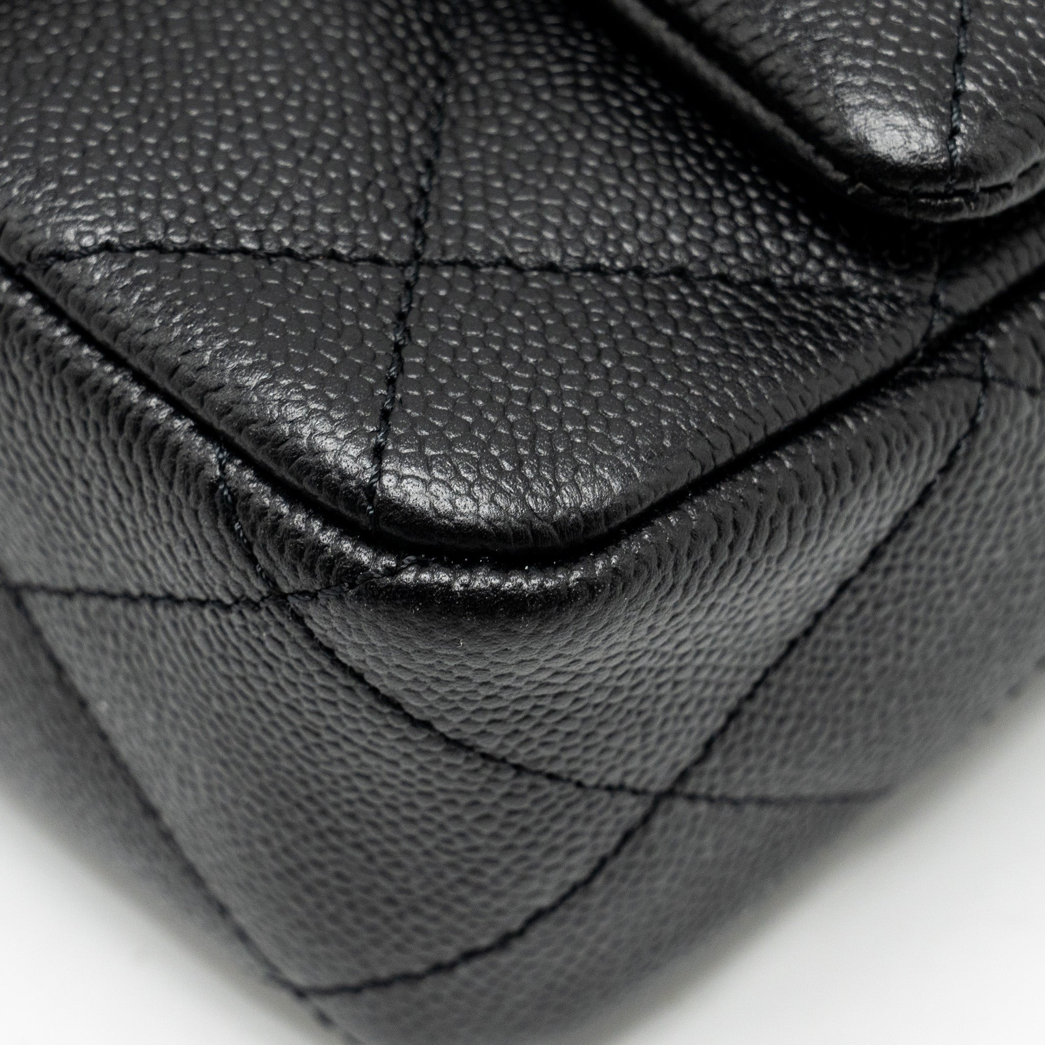CHANEL COCO LOVE FLAP BAG WITH ADJUSTABLE CHAIN CAVIAR BLACK GHW (MICROCHIP)