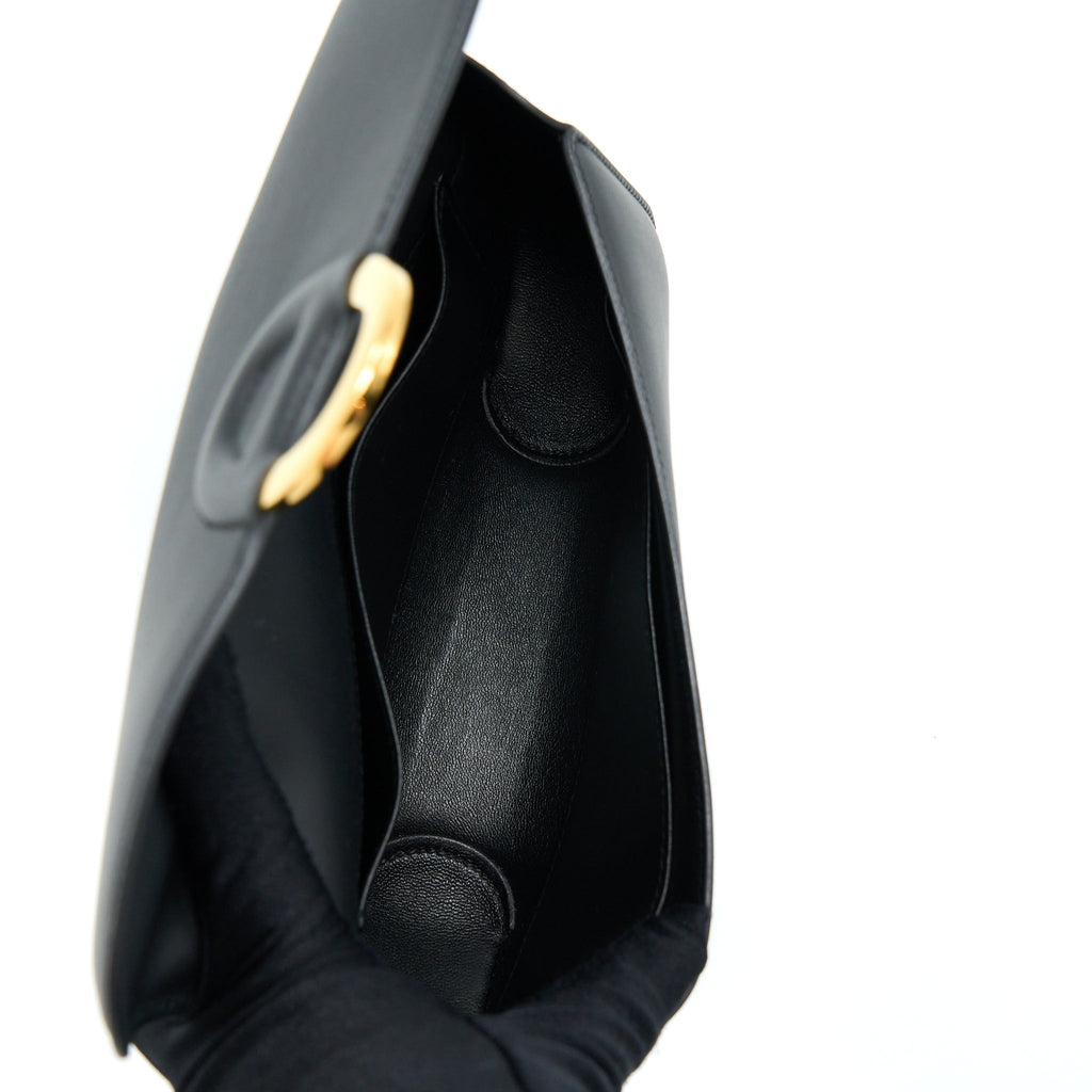 HERMES CHERCHE MIDI CLUTCH BAG MONSIEUR BLACK GHW