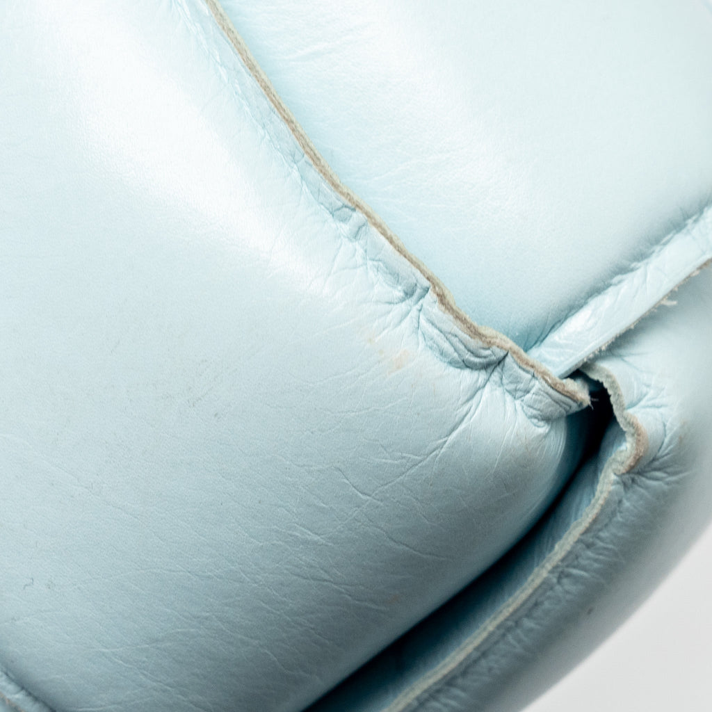 BOTTEGA VENETA PADDED CASSETTE SOFT LAMBSKIN LIGHT BLUE SHW