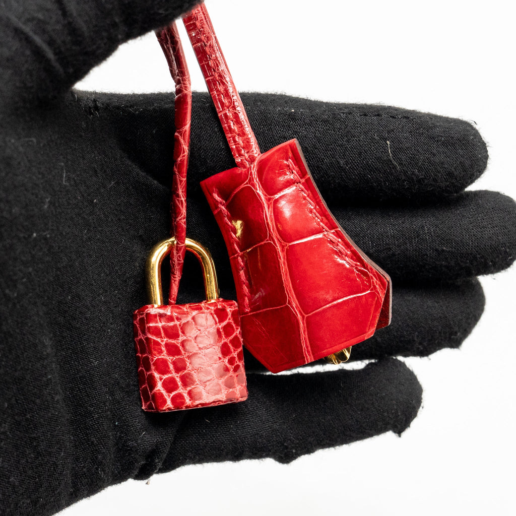 HERMES KELLY 25 CROCODILE POROUS BRAISE GHW