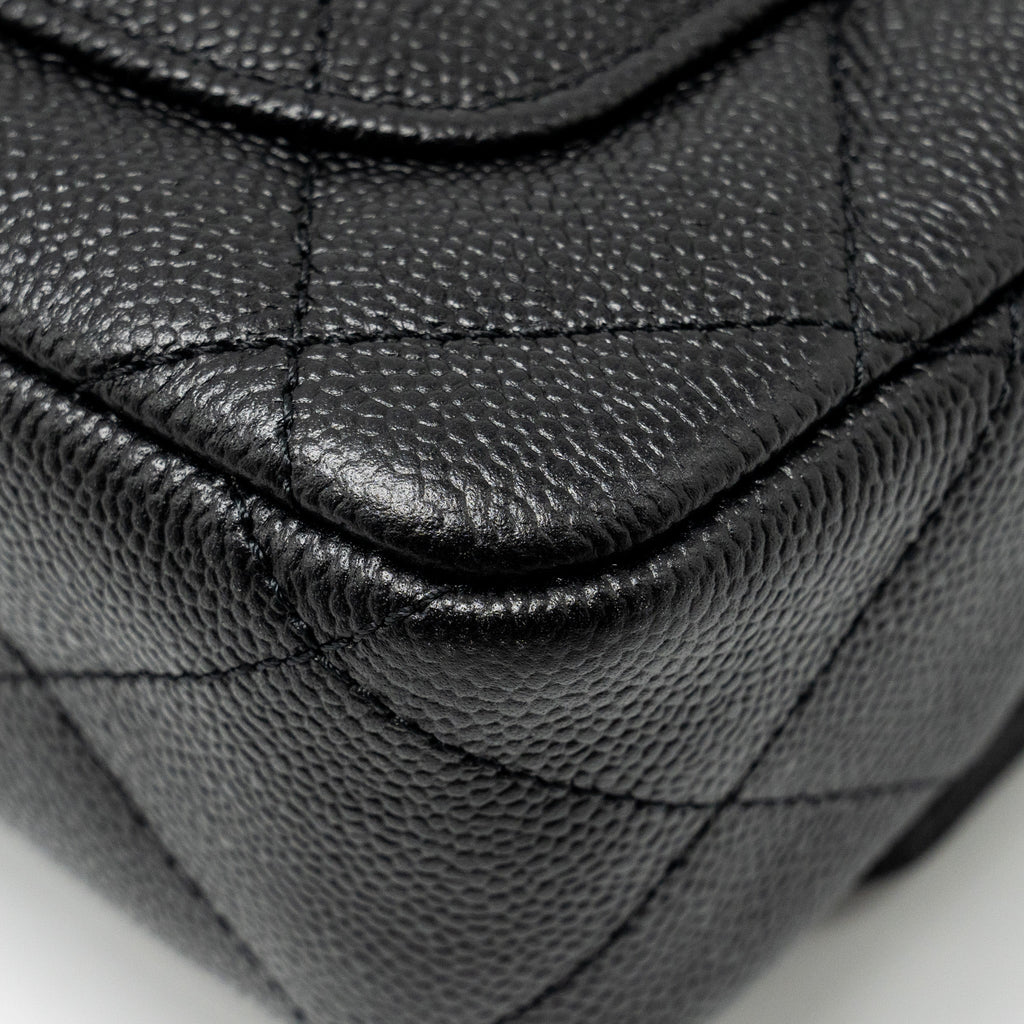 CHANEL COCO LOVE FLAP BAG WITH ADJUSTABLE CHAIN CAVIAR BLACK GHW (MICROCHIP)