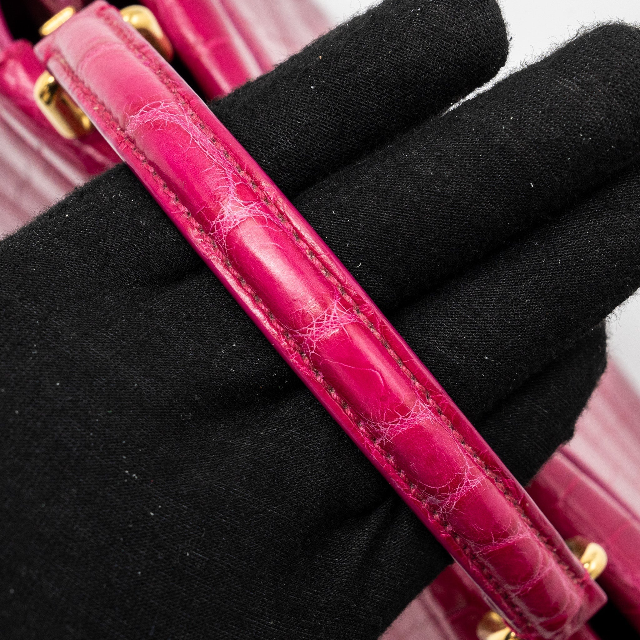 FENDI MINI PEEKABOO BAG CROCODILE PINK GHW