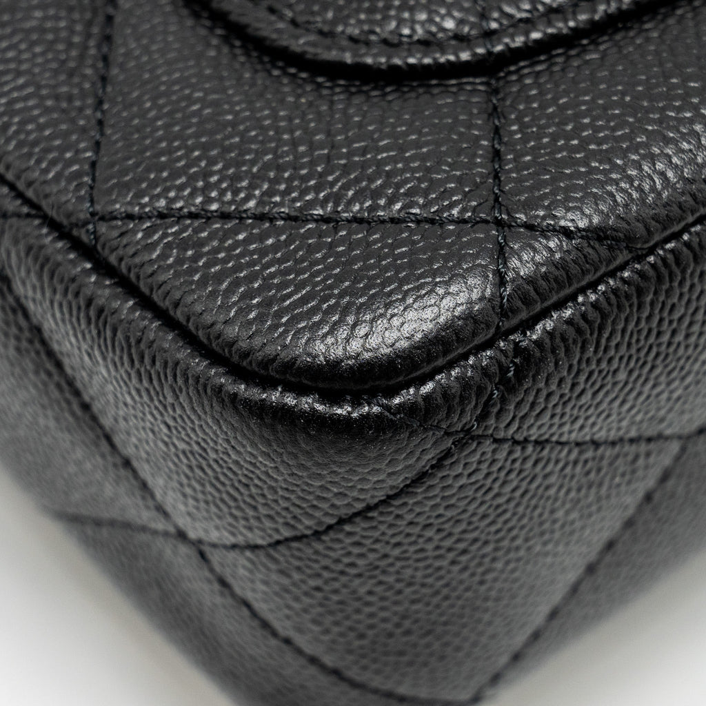 CHANEL COCO LOVE FLAP BAG WITH ADJUSTABLE CHAIN CAVIAR BLACK GHW (MICROCHIP)