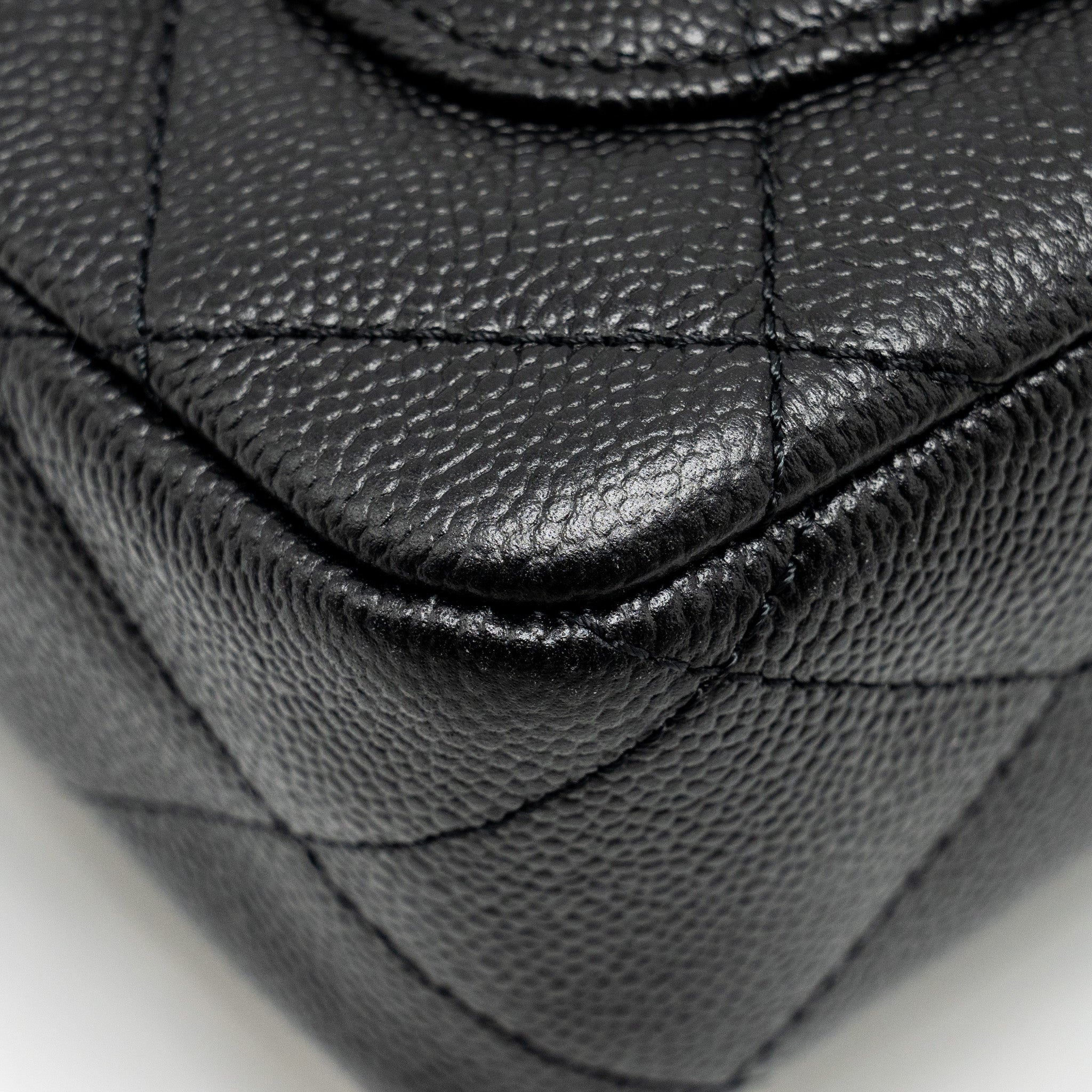 CHANEL COCO LOVE FLAP BAG WITH ADJUSTABLE CHAIN CAVIAR BLACK GHW (MICROCHIP)
