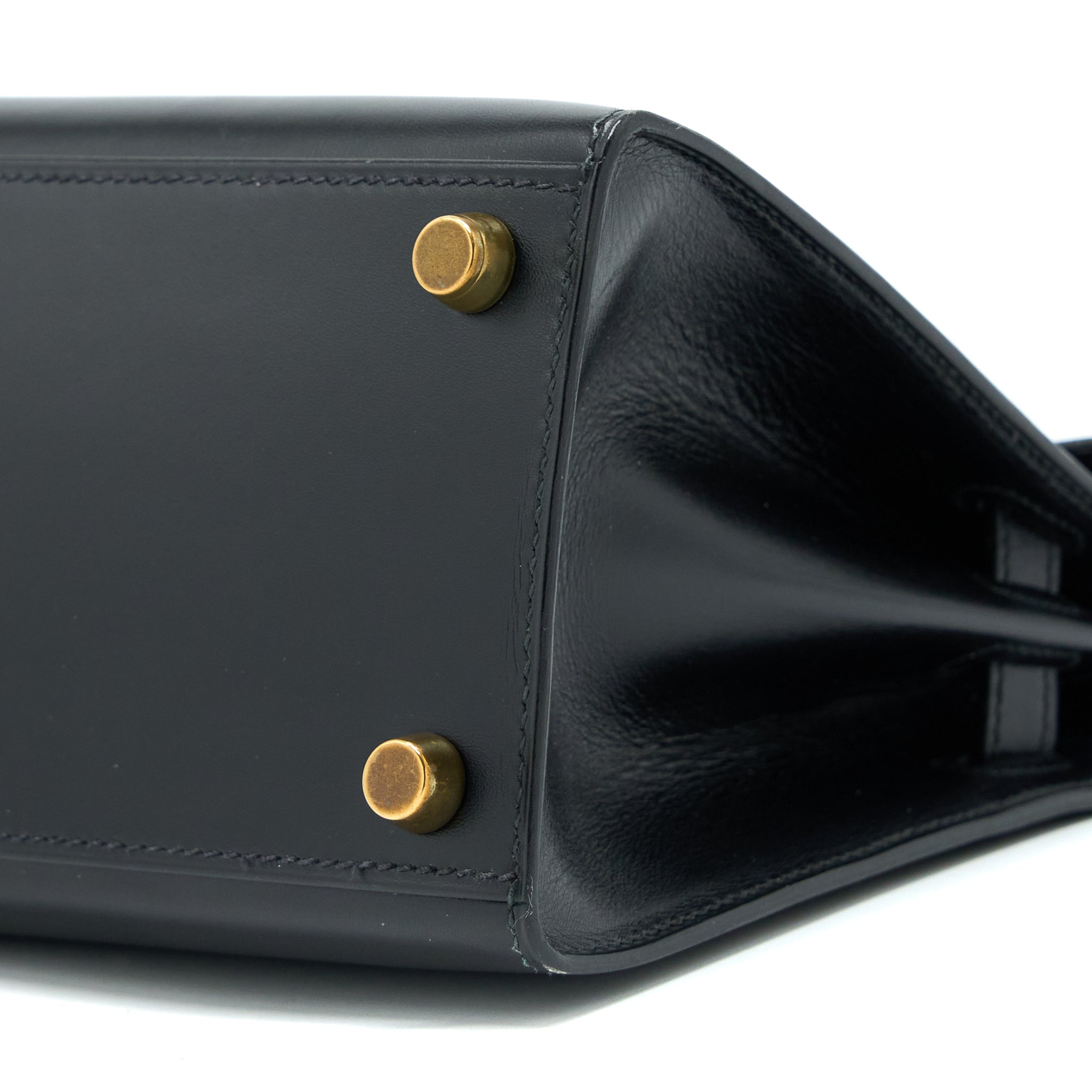 HERMES VINTAGE KELLY 20 BOX BLACK GHW