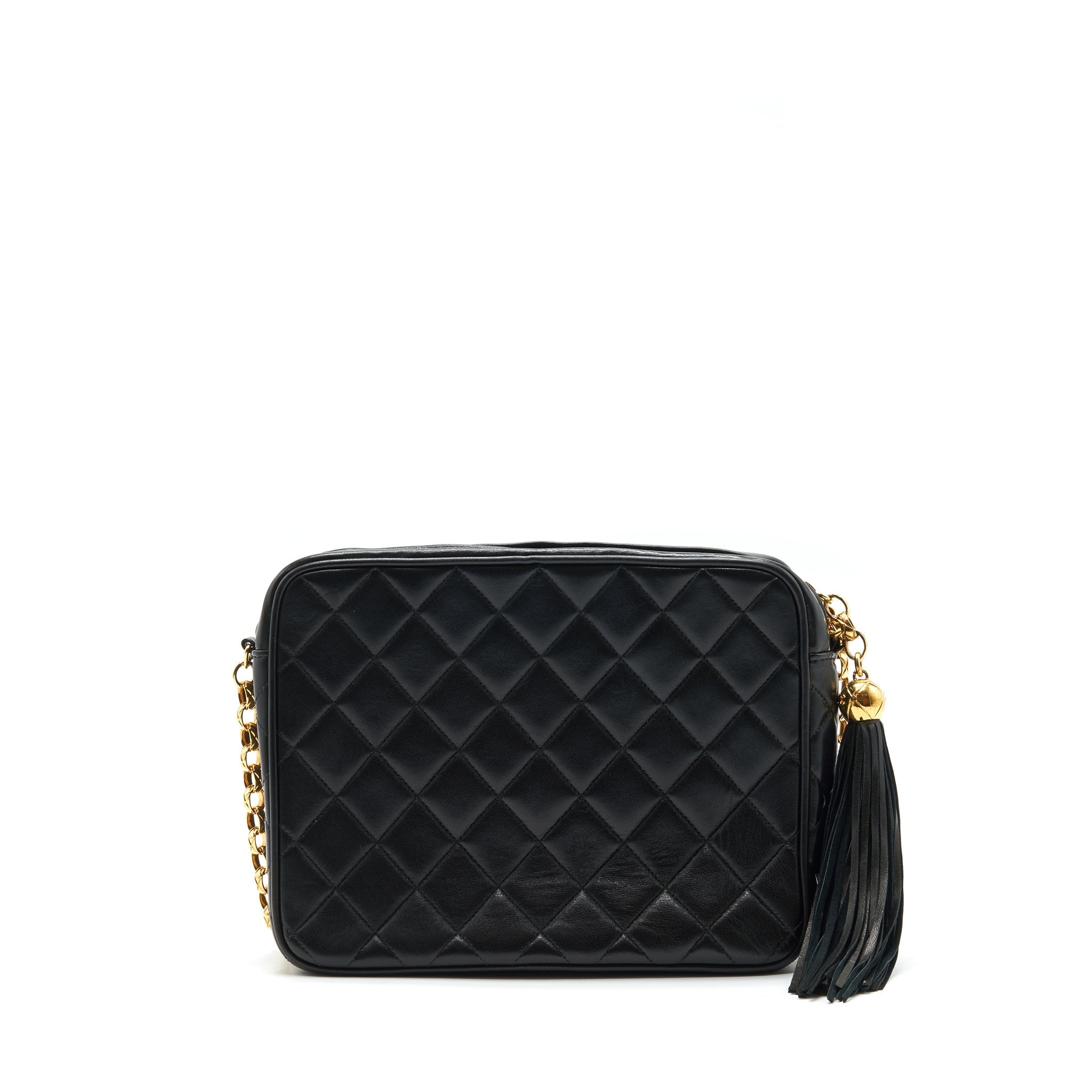 CHANEL VINTAGE CAMERA BAG LAMBSKIN BLACK GHW