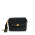 CHANEL VINTAGE CAMERA BAG LAMBSKIN BLACK GHW