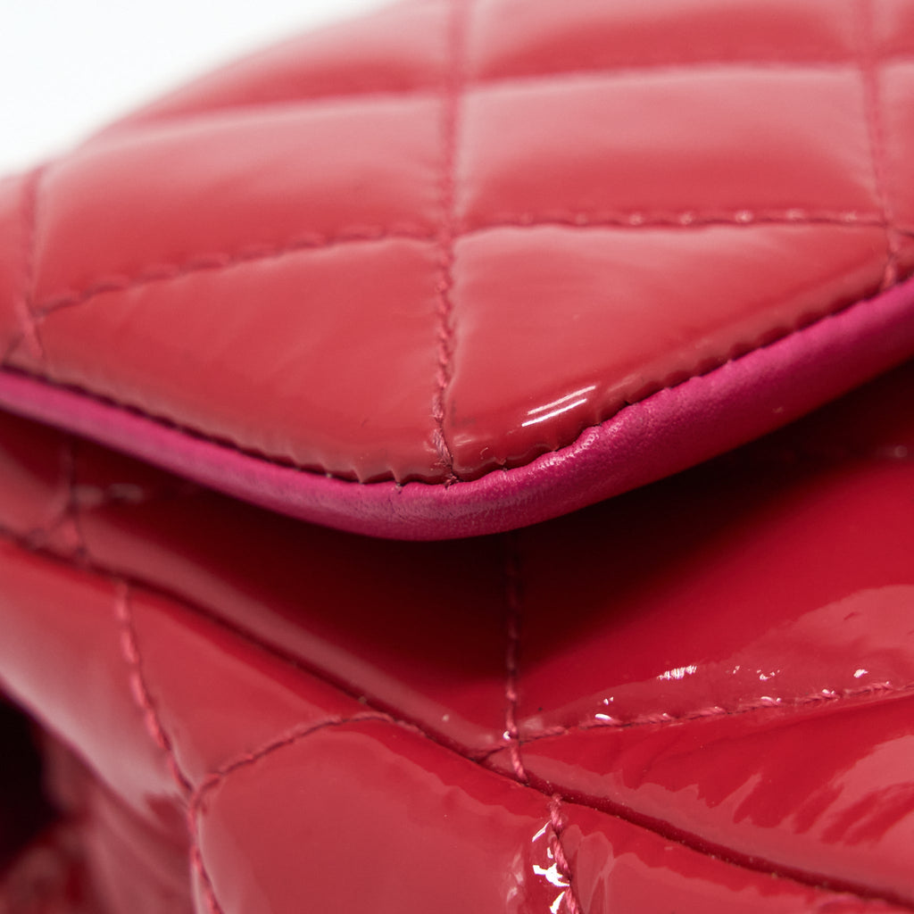 CHANEL MINI RECTANGULAR FLAP BAG PATENT PINK SHW