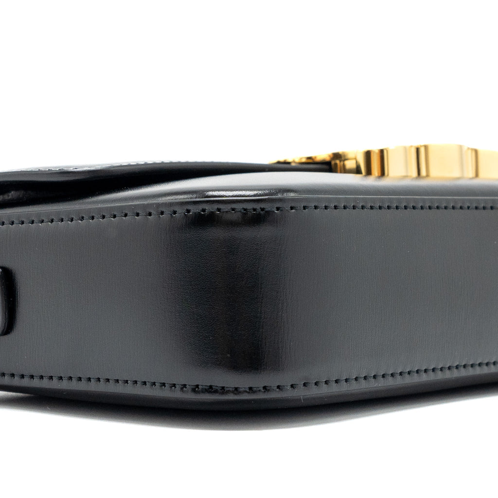CELINE TRIOMPHE SHOULDER BAG CALFSKIN BLACK GHW