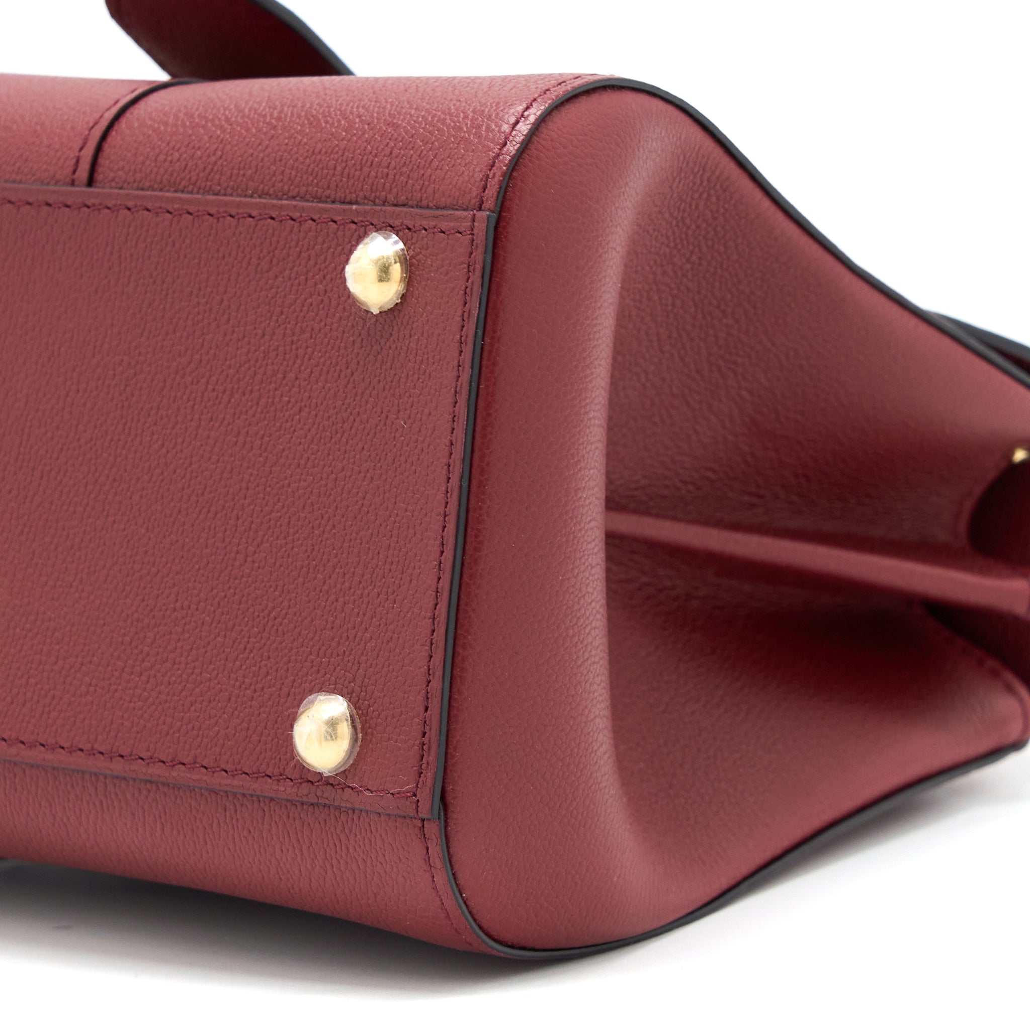 DELVAUX MINI BRILLIANT BAG GRAINED CALFSKIN BURGUNDY GHW
