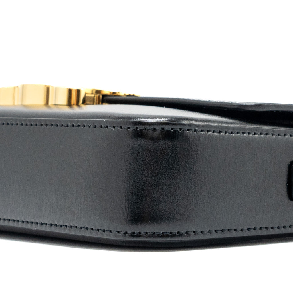 CELINE TRIOMPHE SHOULDER BAG CALFSKIN BLACK GHW