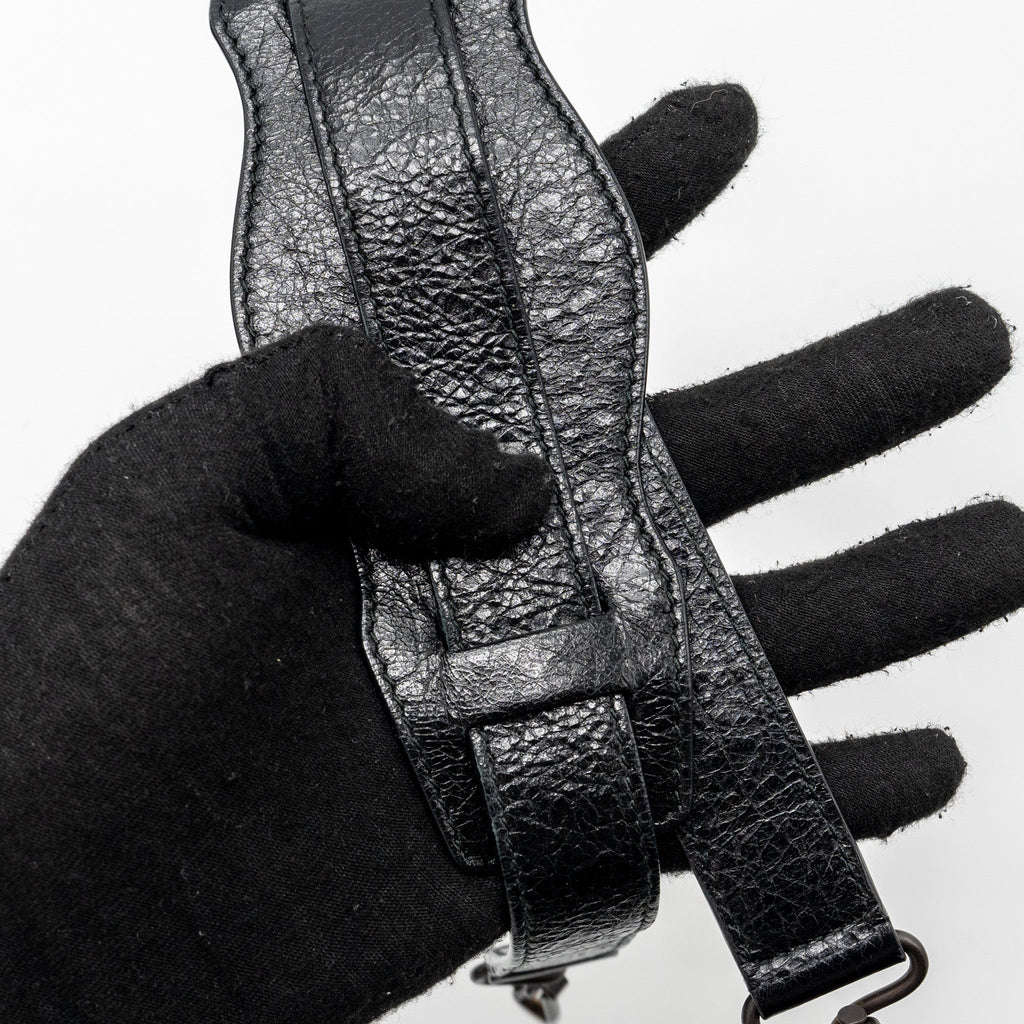BALENCIAGA CITY BAG CALFSKIN BLACK RUTHENIUM HARDWARE