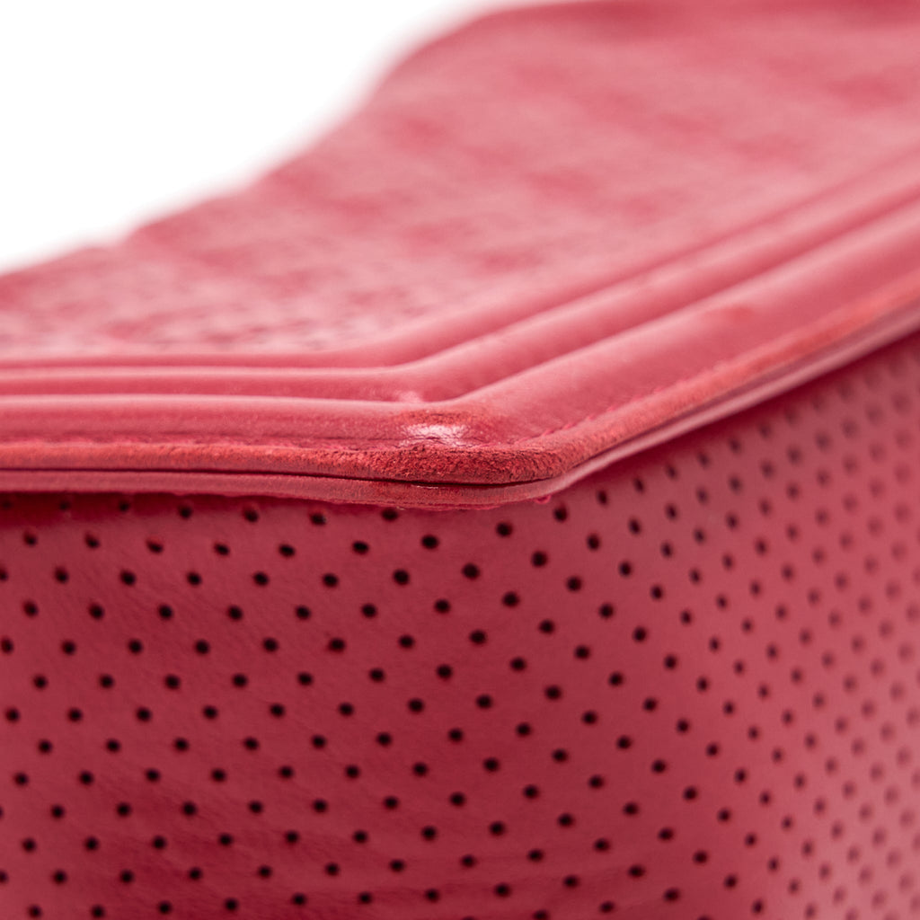 CHANEL MEDIUM BOY BAG LAMBSKIN RED SHW