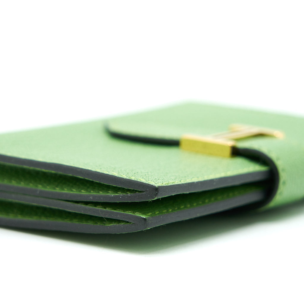 HERMES BEARN CARD HOLDER VERT CRIQUET GHW