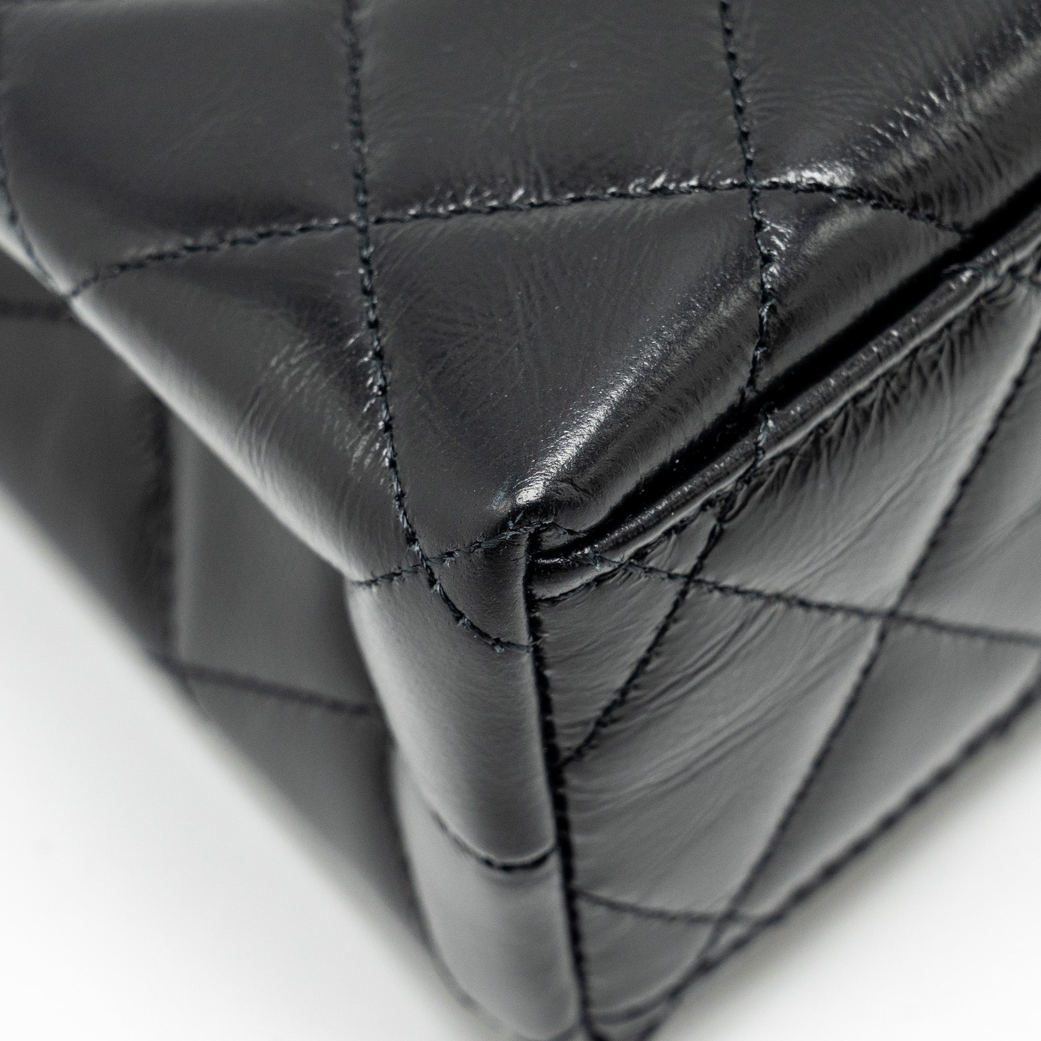CHANEL MINI KELLY SHOPPING TOTE BAG CALFSKIN BLACK GHW (MICROCHIP)