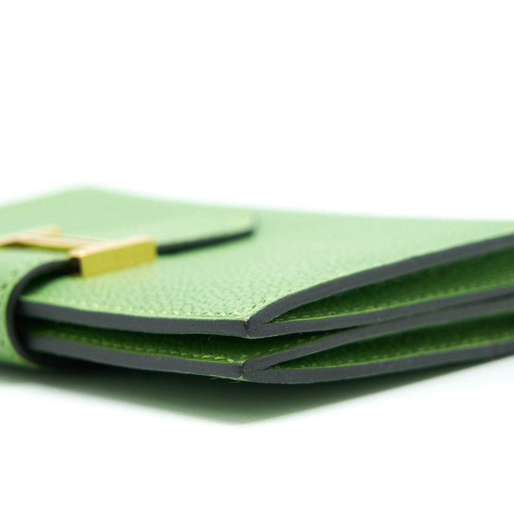 HERMES BEARN CARD HOLDER VERT CRIQUET GHW
