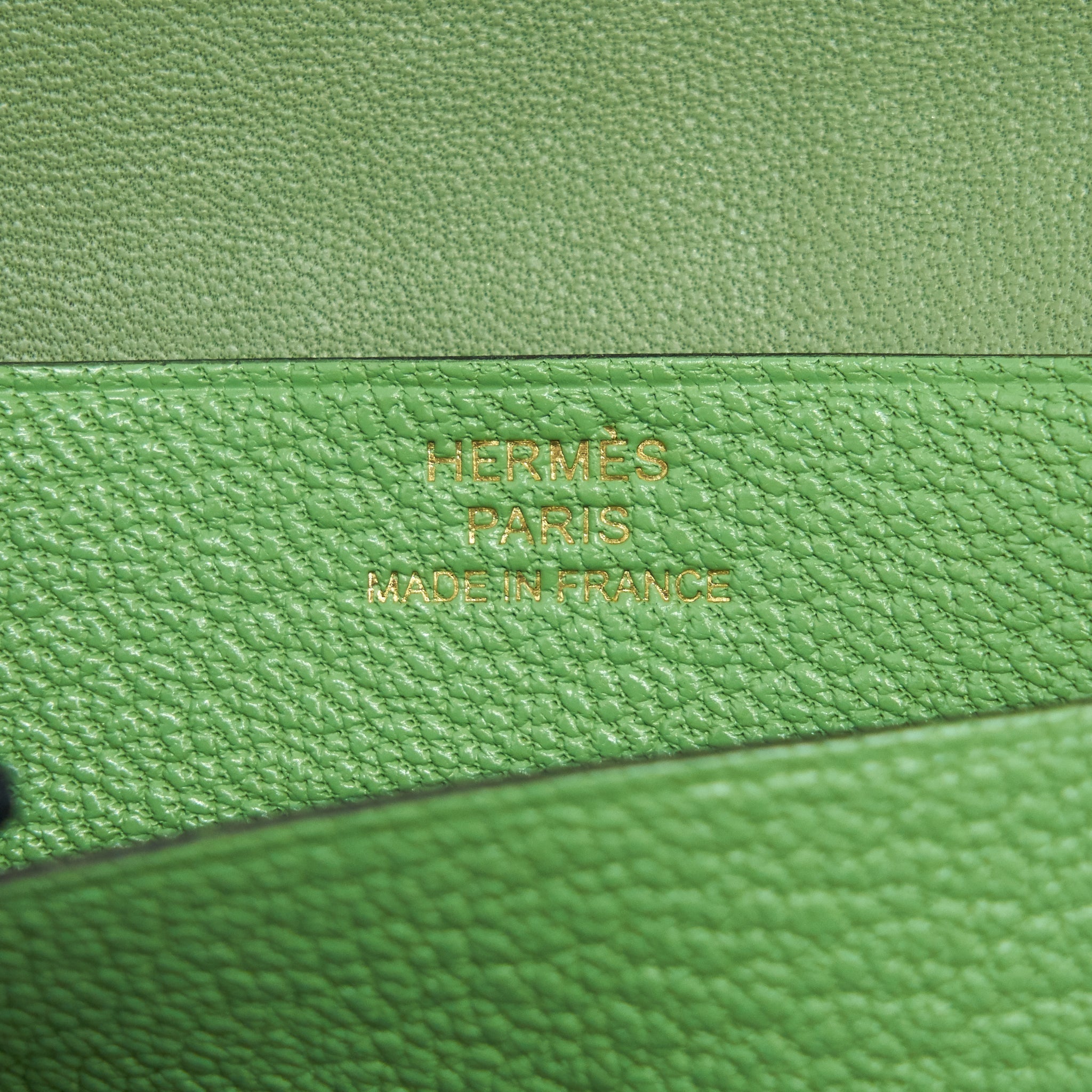 HERMES BEARN CARD HOLDER VERT CRIQUET GHW