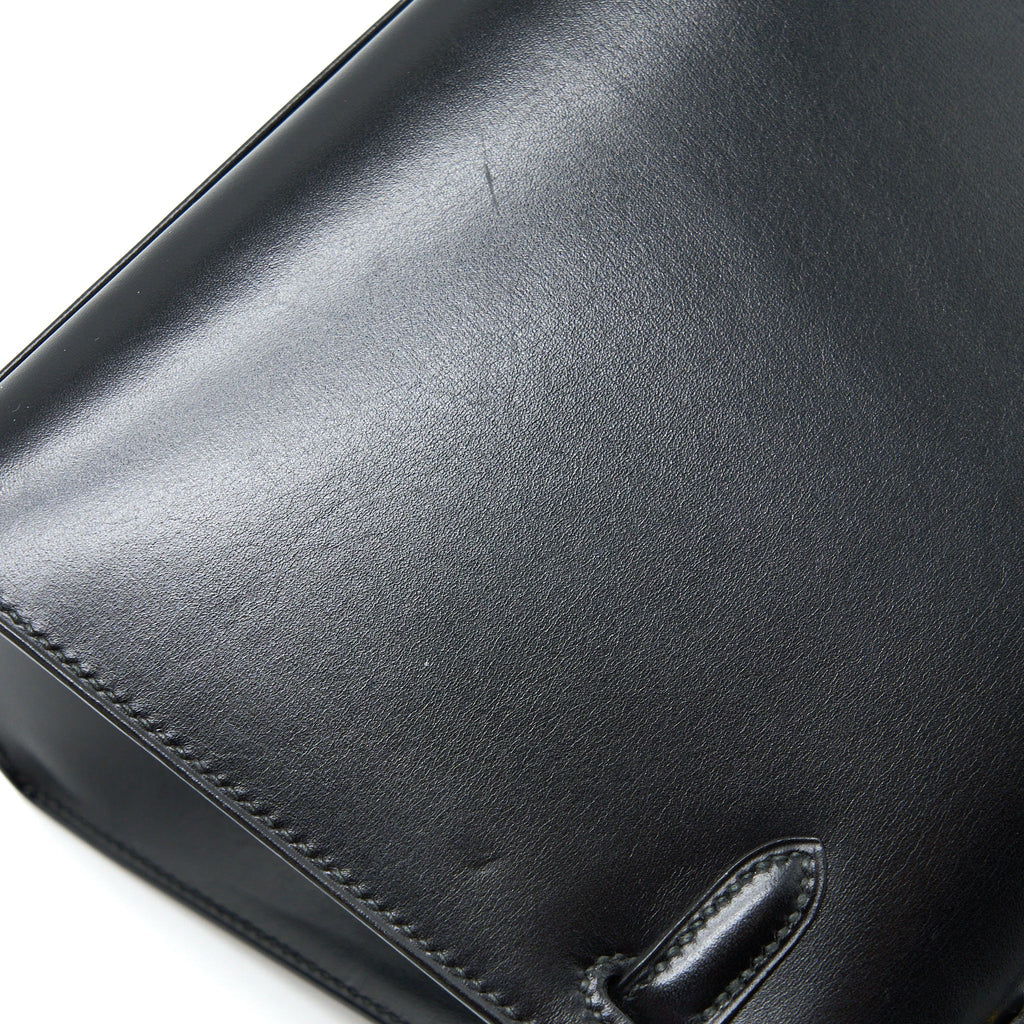 HERMES VINTAGE KELLY 20 BOX BLACK GHW