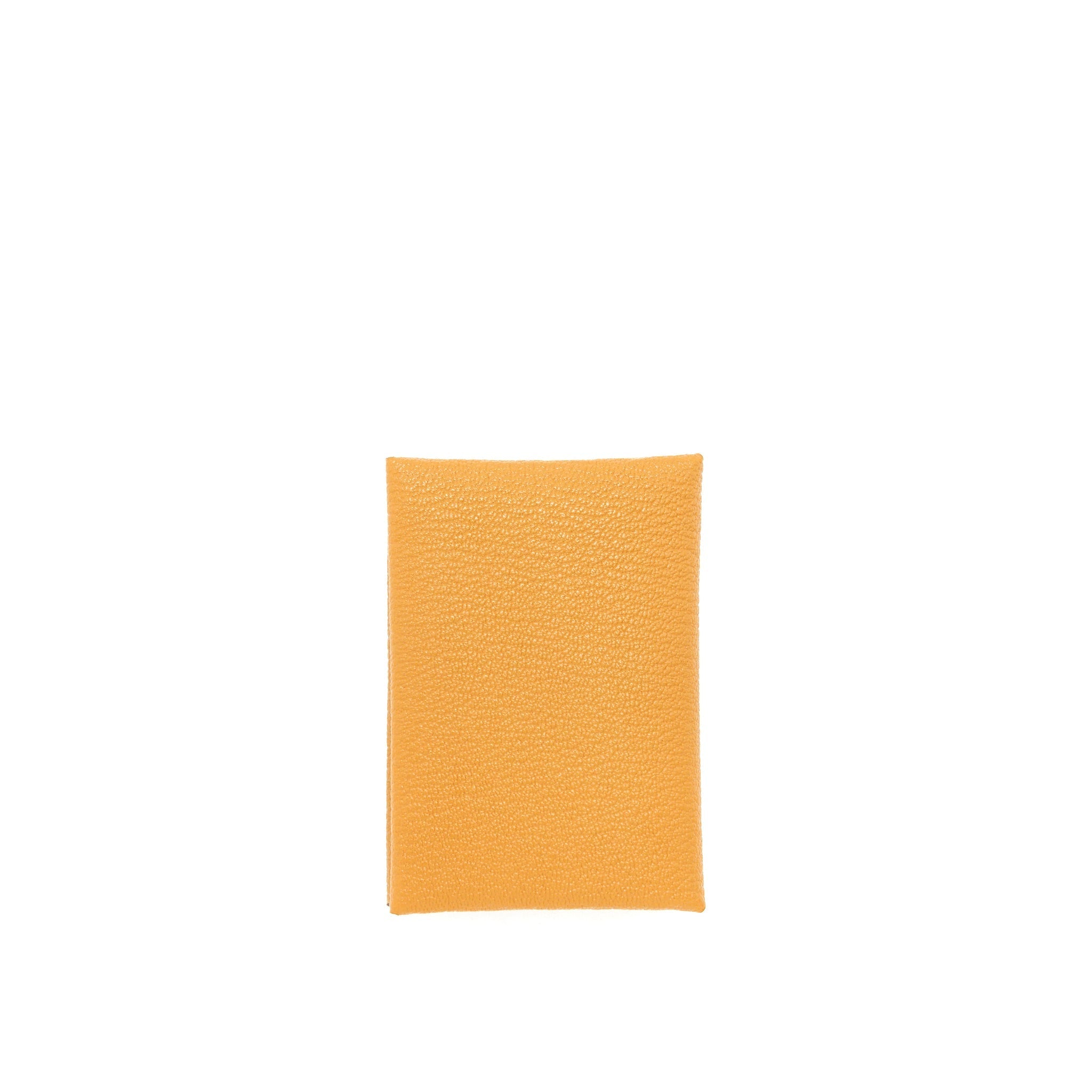 HERMES CALVI DUO CARD HOLDER CARAMEL/ ROSE SAKURA CHEVRE MYSORE LEATHER
