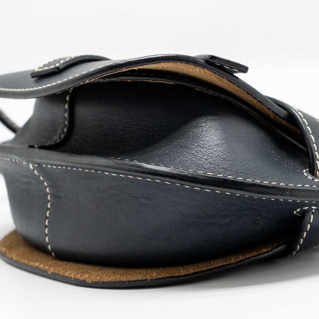 LOEWE MINI GATE BAG CALFSKIN DARK BLUE GHW