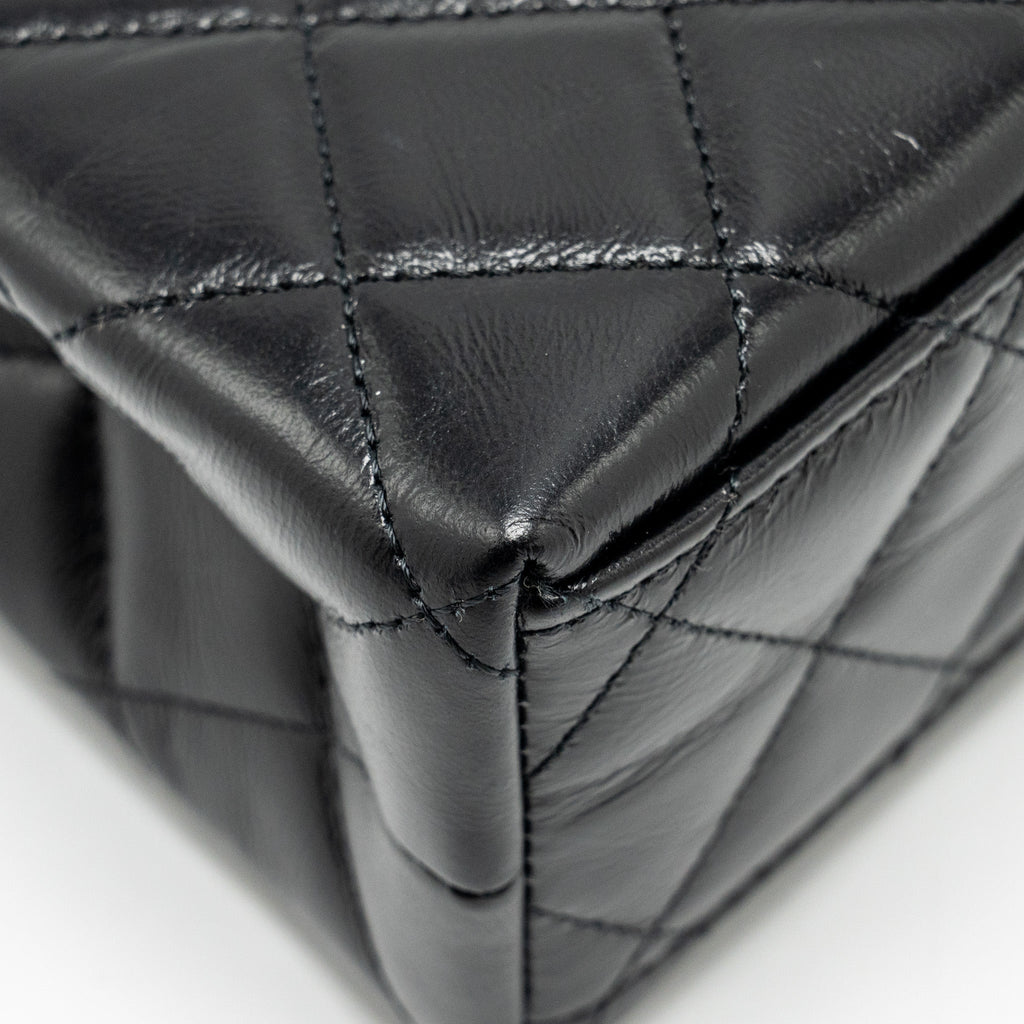 CHANEL MINI KELLY SHOPPING TOTE BAG CALFSKIN BLACK GHW (MICROCHIP)